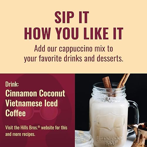 Miniatura 14 de Hills Bros Mezcla instantánea de cappuccino de caramelo salado, fácil de usar y conveniente, disfruta del sabor de la cafetería desde casa, 14 onzas
