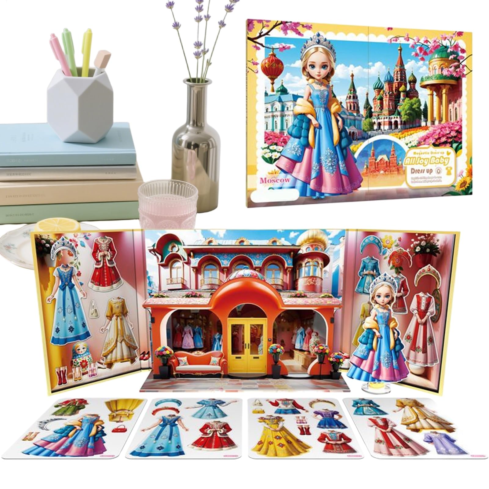 Magnetic Dress Up | Magnetic Stickers Princess Paper Dolls Playset - Jeu Éducatif Filles Voyage Scolaire Maison Cadeaux Noël Prix Classe