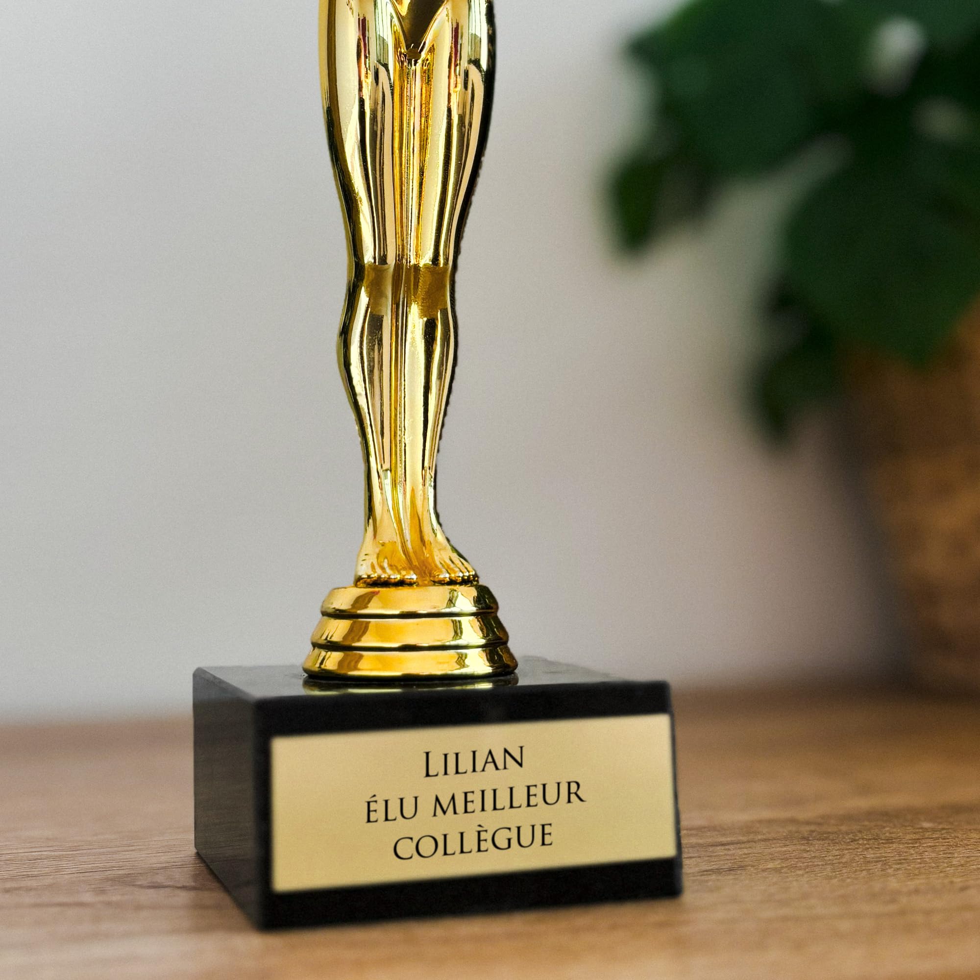 KDO MAGIC - Trophée Personnalisable - Statuette dorée personnalisée - Gravé avec Texte - Cadeau fête des pères, noël, Retraite, Homme