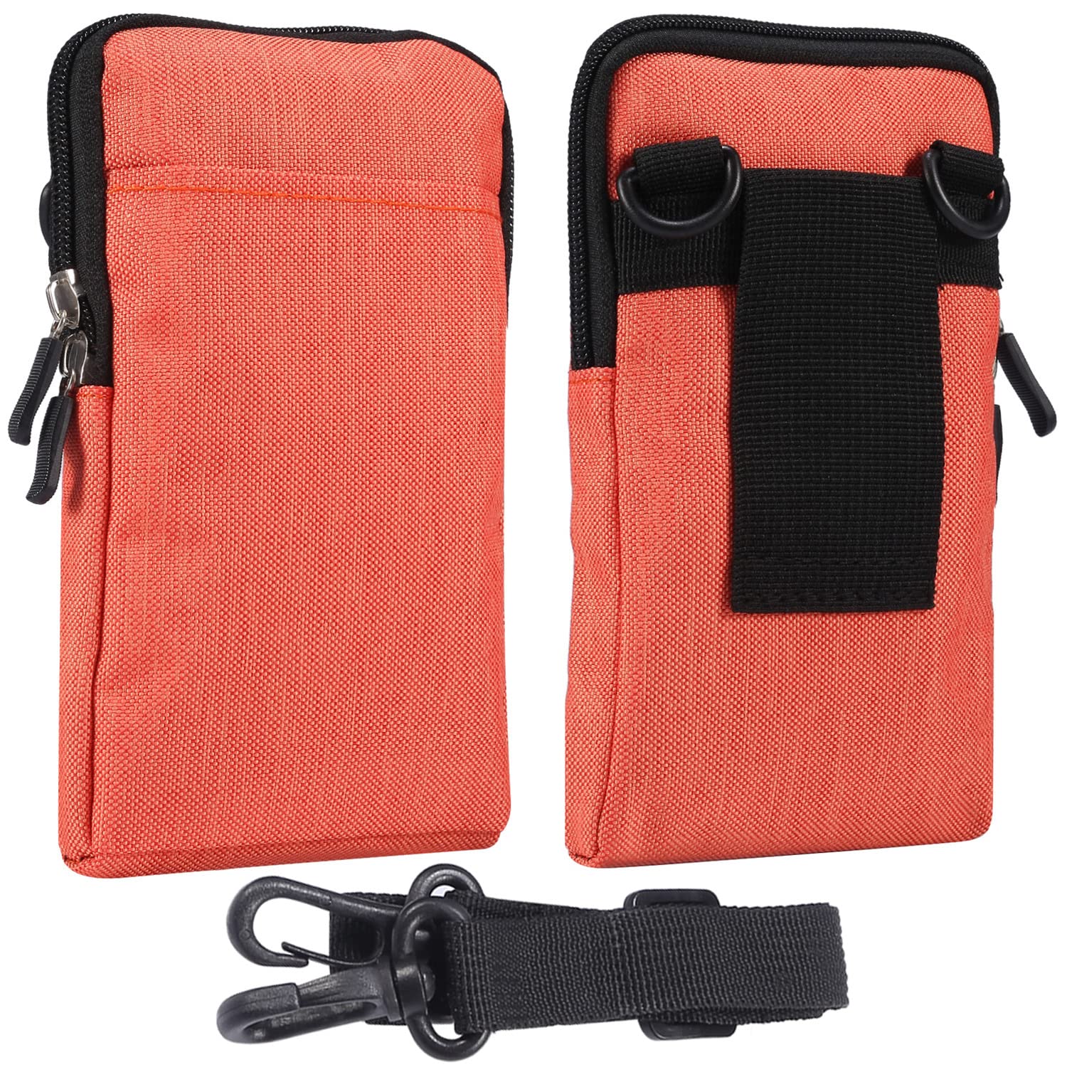 Cell Phone Belt Holster Orange, Men Cell Phone Purse Belt Clip Pouch, 6.9" Women Small Cell Phone Pouch Crossbody Shoulder Bag Purse Card Wallet Universal Waist Pouches Men Belt Clip Loop Case Bum Bag