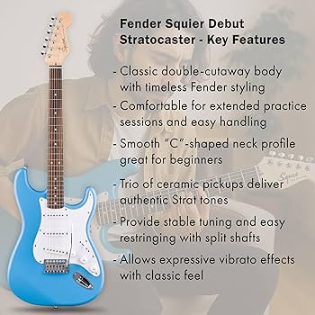 Amazon.com: Fender Squier Stratocaster - California Blue