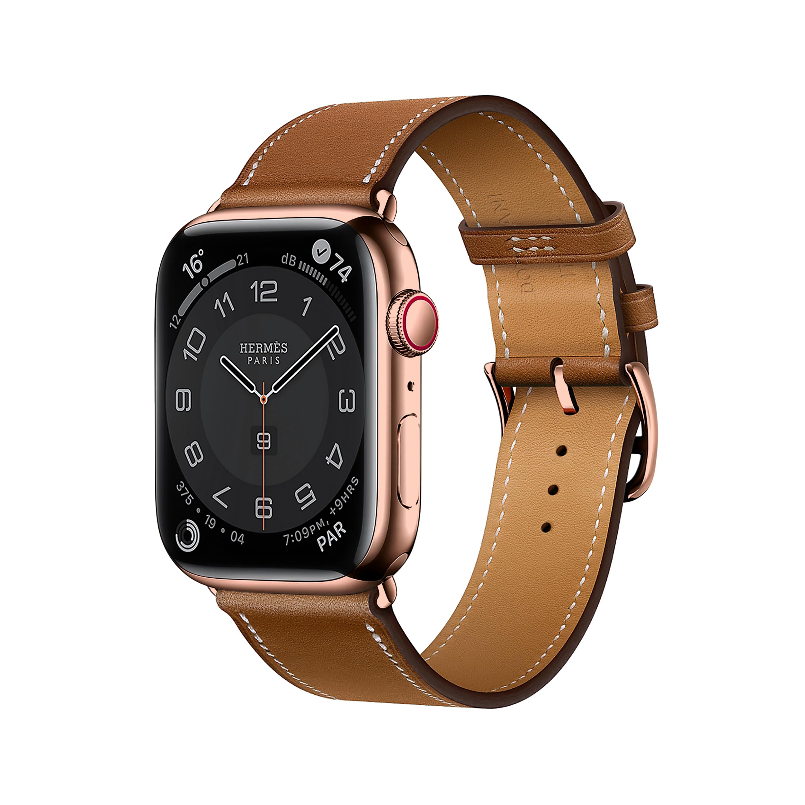 LB1 Leather Band for Apple Watch Hermes Women Men Ultra 2 49mm, Series 10 46mm, 9 8 7 45mm 41mm, SE 6 5 4 44mm 40mm, 3 2 1 42mm 38mm iWatch, Strap Brown