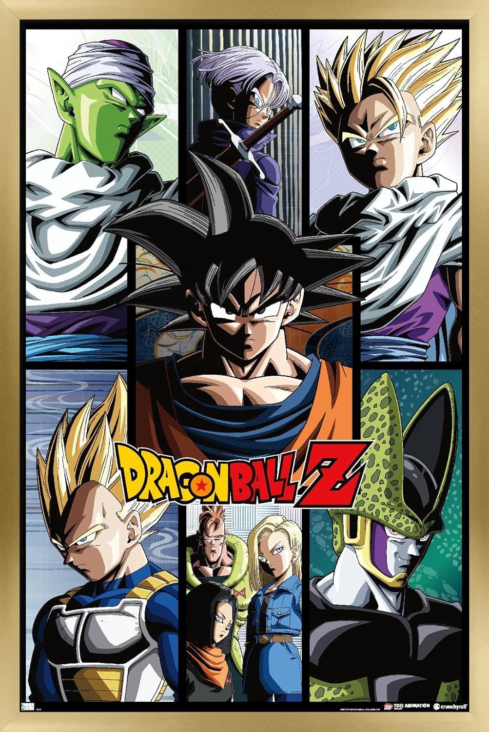 Dragon Ball Z - Grid Wall Poster, 34L" x 22.4W", Premium Poster & Mount Bundle