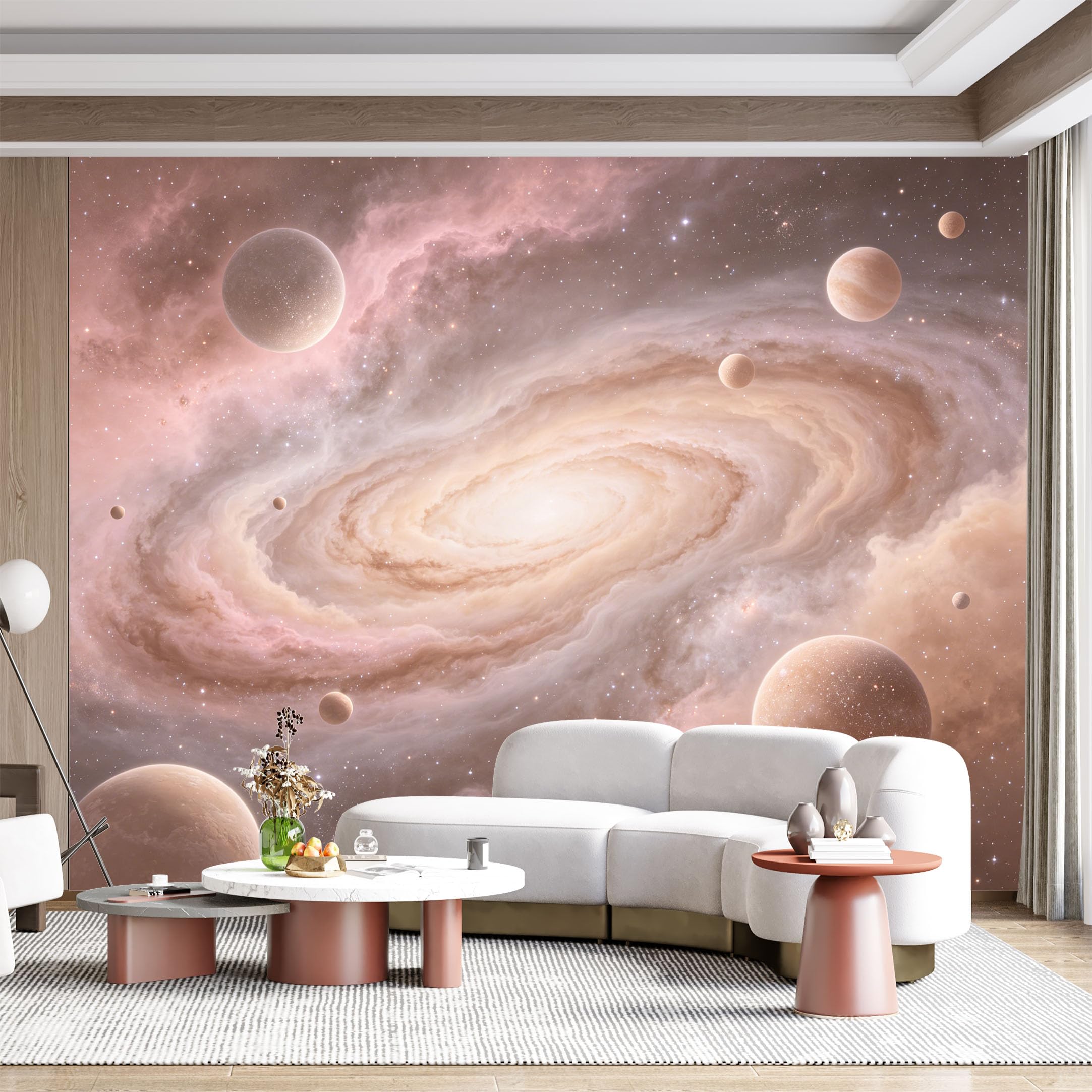 Custom Size Wall Mural Cosmic Nebula Planet Stars Space Galaxy Celestial Panorama SelfAdhesive Wall Fabric Removable for Home Office Decor