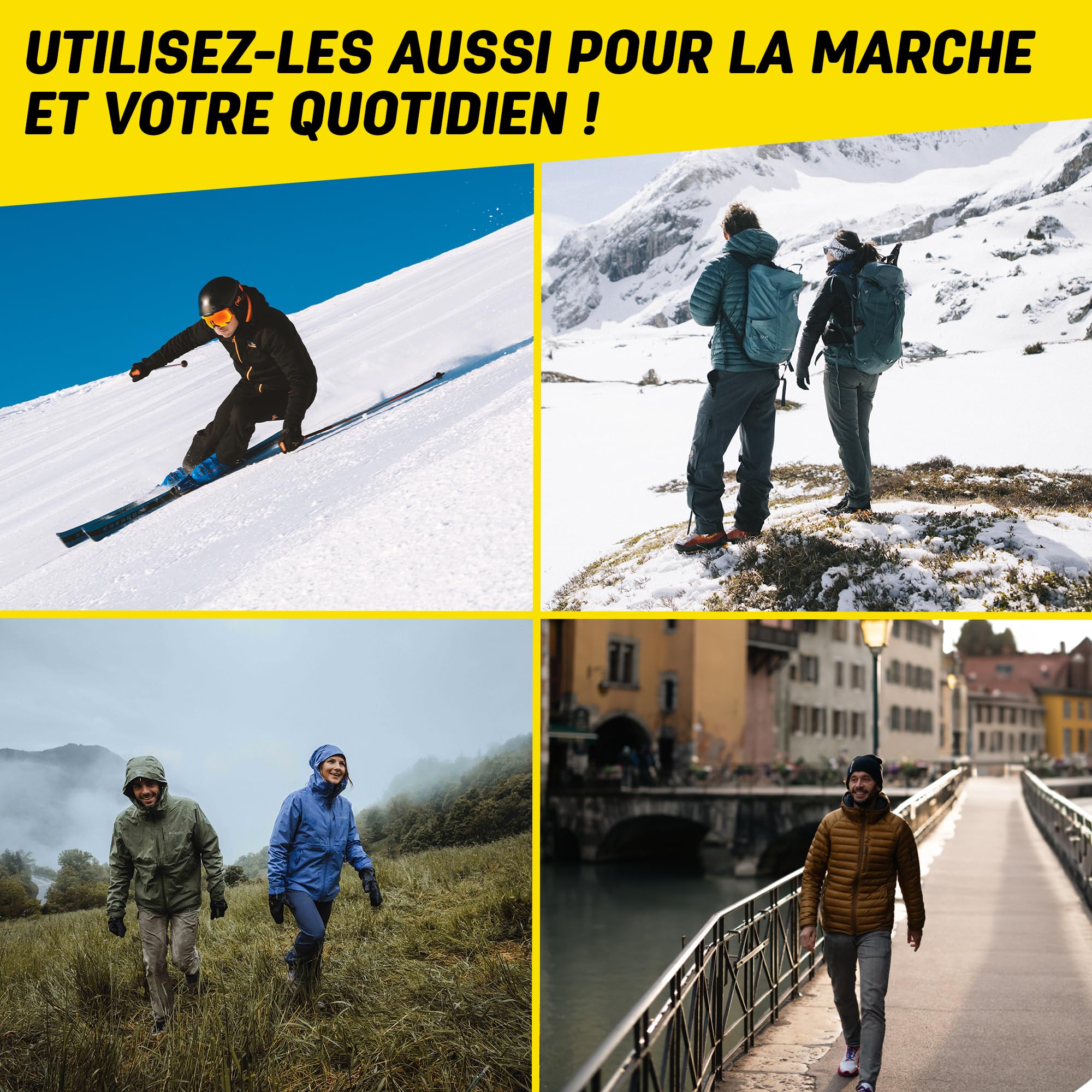 Semelles Hiver Isolantes, Winter 3D Performance, Stabilité du Pied pour les activités hivernales, Confort longue Durée et Amorti des Impacts (L (42-43))
