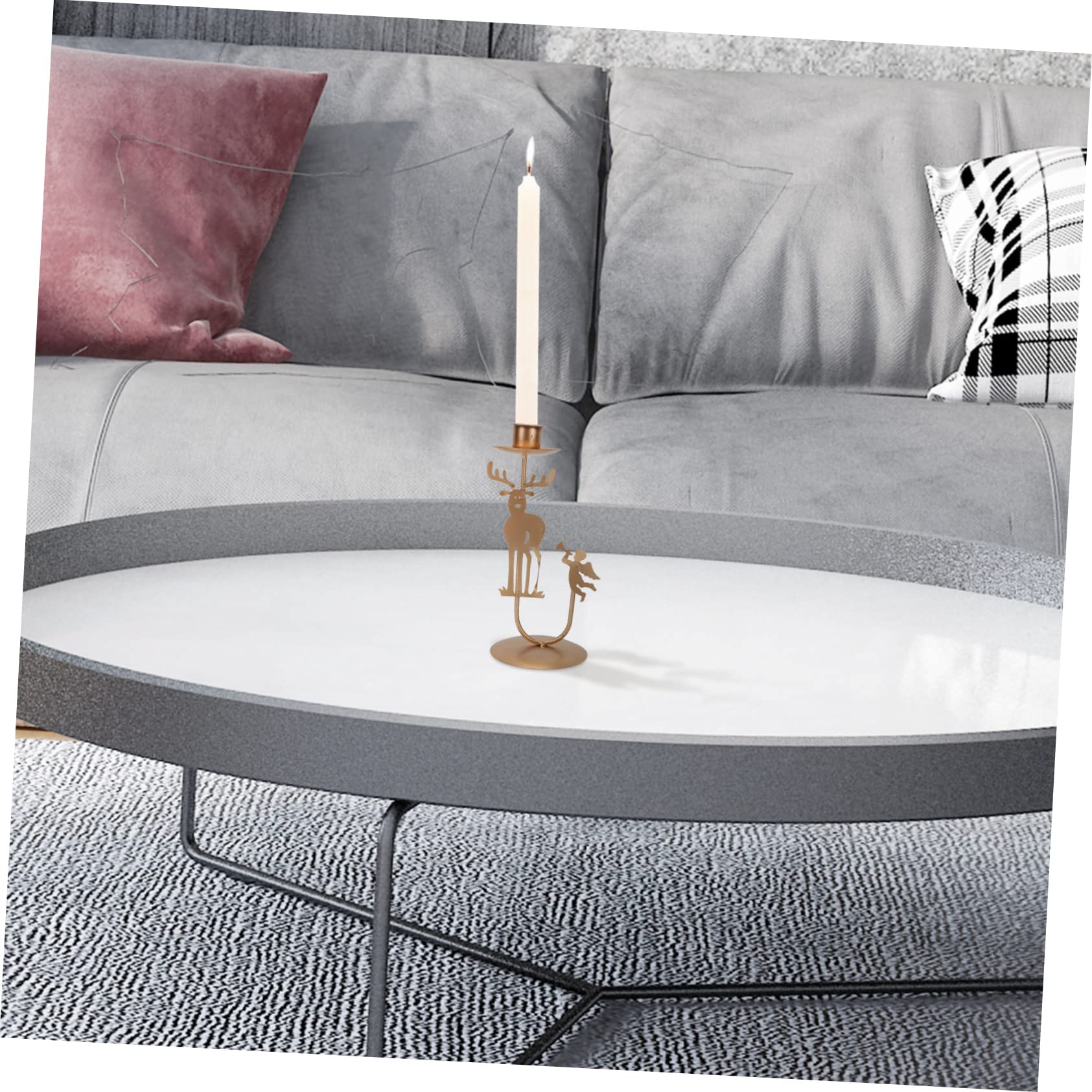 ERINGOGO Creative Adornments for Christmas Metal Iron Candleholder Set for Home Decor