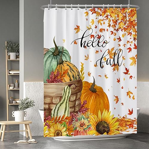 Miniatura 86 de Baocicco Juego de cortinas de ducha de fantasmas de Halloween, encantadores fantasmas de dibujos animados, divertidos trucos o tratos, cortinas de