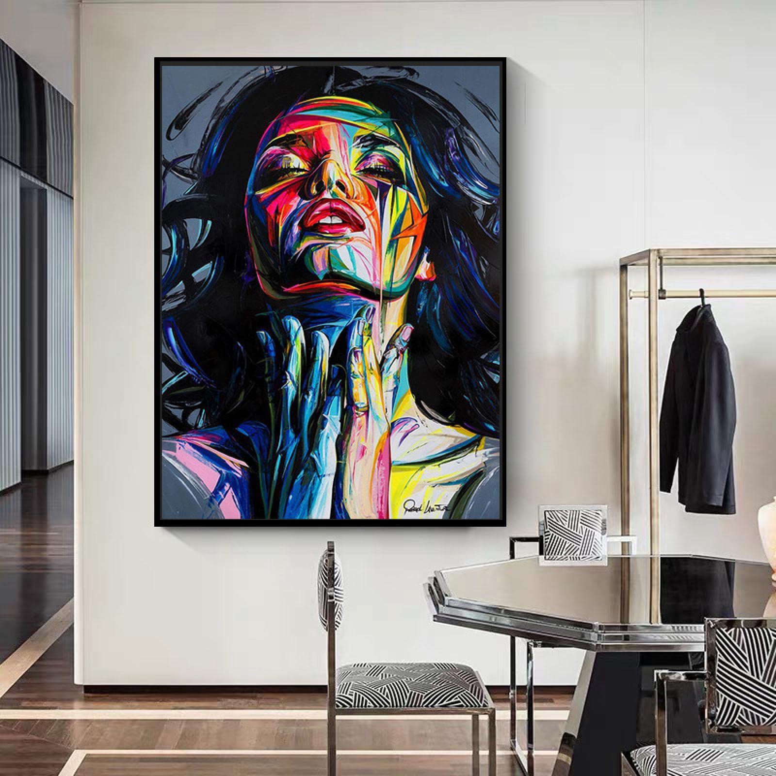 Tableau Déco Toile Imprimée Peinture à L'huile Abstrait Coloré Moderne Art Mural - Sans Cadre