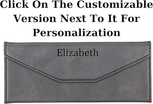 Miniatura 3 de HARDISTON Funda de cuero genuino hecha a mano para gafas de sol, suave protectora plegable bolsa de gafas delgada para mujeres y hombres, Negro -