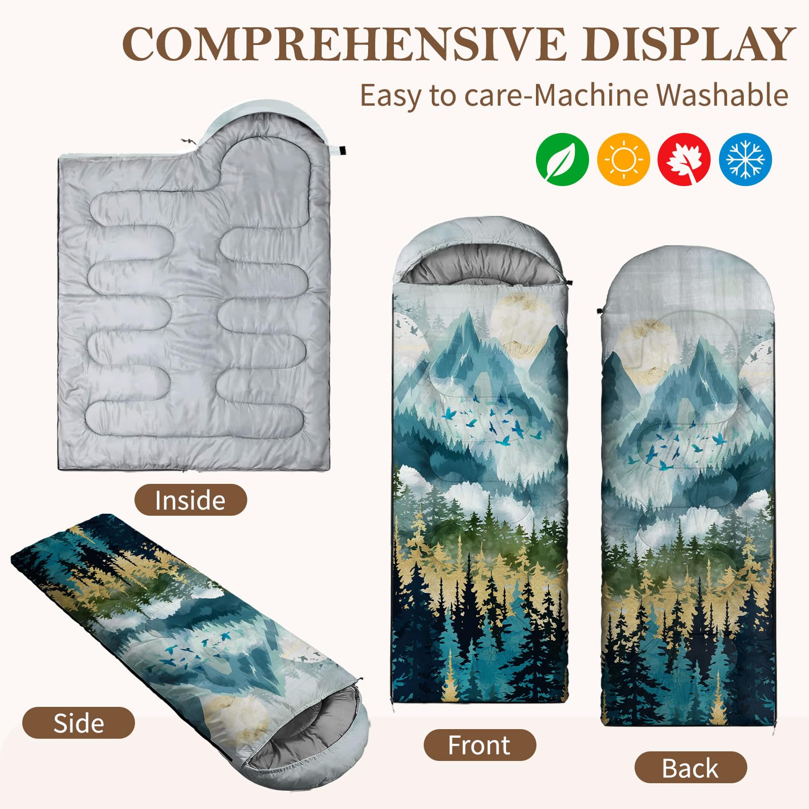 Outdoor Sleeping Bag Compact with Compression Sack for Camping Travel