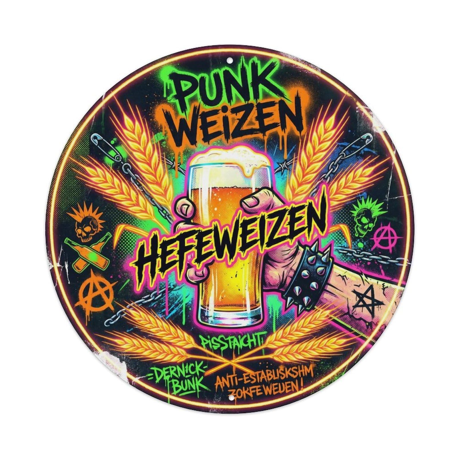 German Wheat Beer Cellar Brew Festival Traditional Metal Tin Sign