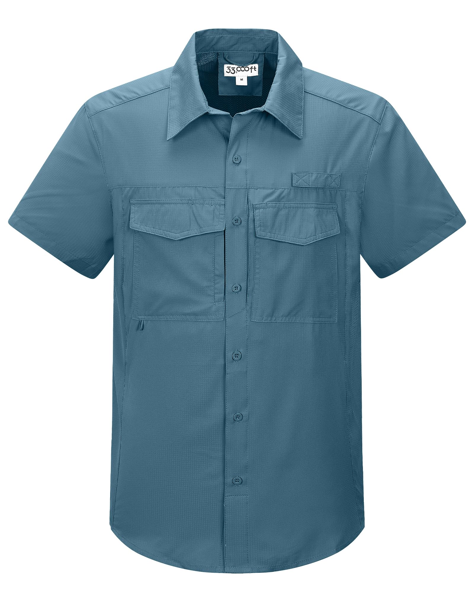 33,000ft Chemise d'extérieur à manches courtes pour homme - Séchage rapide - Pour le trekking, la randonnée, la pêche, le safari, le golf, bleu océan, XXL 33,000ft Chemise d'extérieur à manches courtes pour homme - Séchage rapide - Pour le trekking, la randonnée, la pêche, le safari, le golf, bleu océan, XXL
