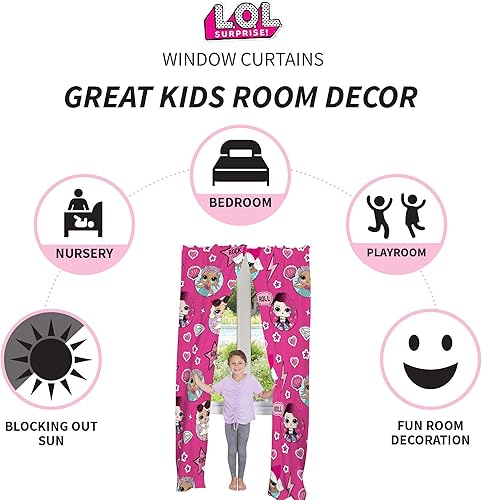 Miniatura 3 de Franco - Juego de cortinas para la habitación de los niños, 82 x 84 pulgadas, LOL Surprise