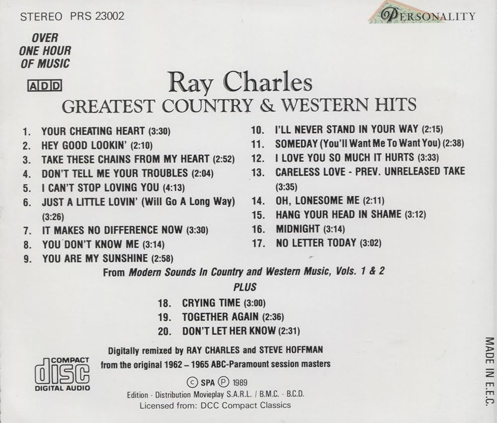 Ray Charles - Greatest Country & Western Hits - Amazon.com Music