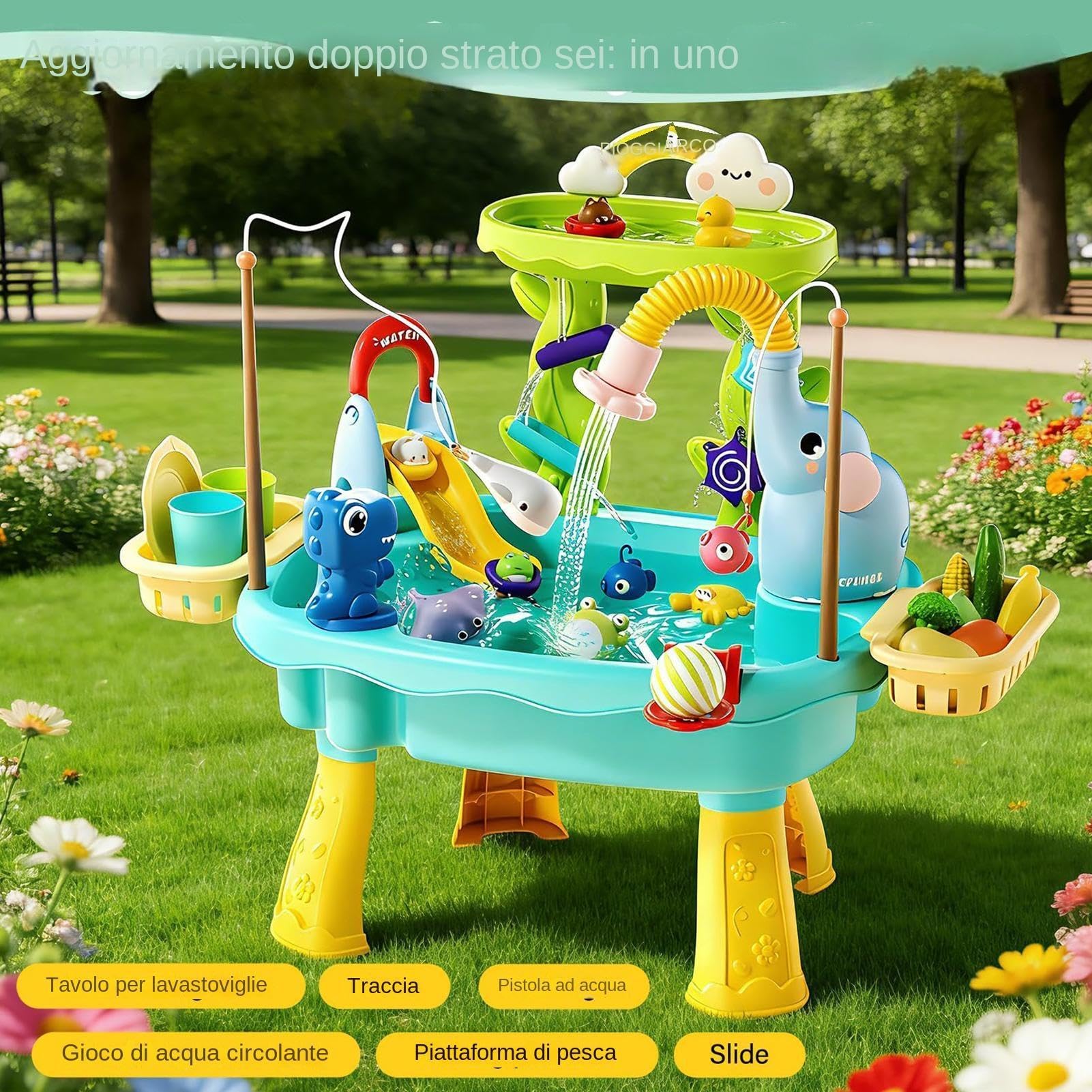 Tavolo Gioco Acquatico, Divertente 4 in 1 Tavolo Gioco Acquatico per Bambini, Novità Tavolos Giocos Acquaticos con Pompa Elettrica, Tavolos Giocos Multifunzionale Sabbia Acqua, per Bambini & Bambine