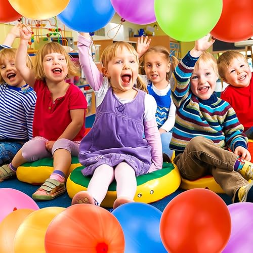 Miniatura 7 de RUBFAC 25 globos perforadores resistentes para fiestas infantiles, globos de rebote con mango de banda de goma para fiesta de cumpleaños