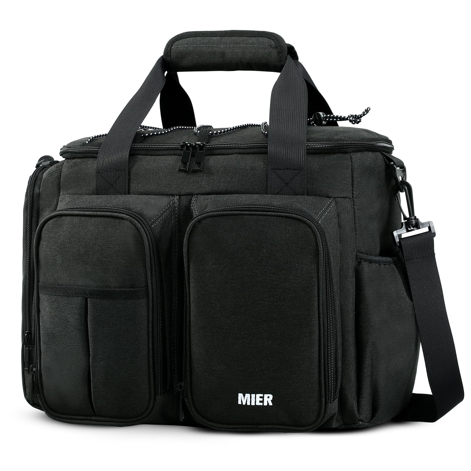 MIER Lunch Box for Men Heavy Duty Insulated Lunch Bag 20 Cans Large Leakproof Soft Cooler Bags with Multiple Pockets for Picnic Work Travel (Dark Gray