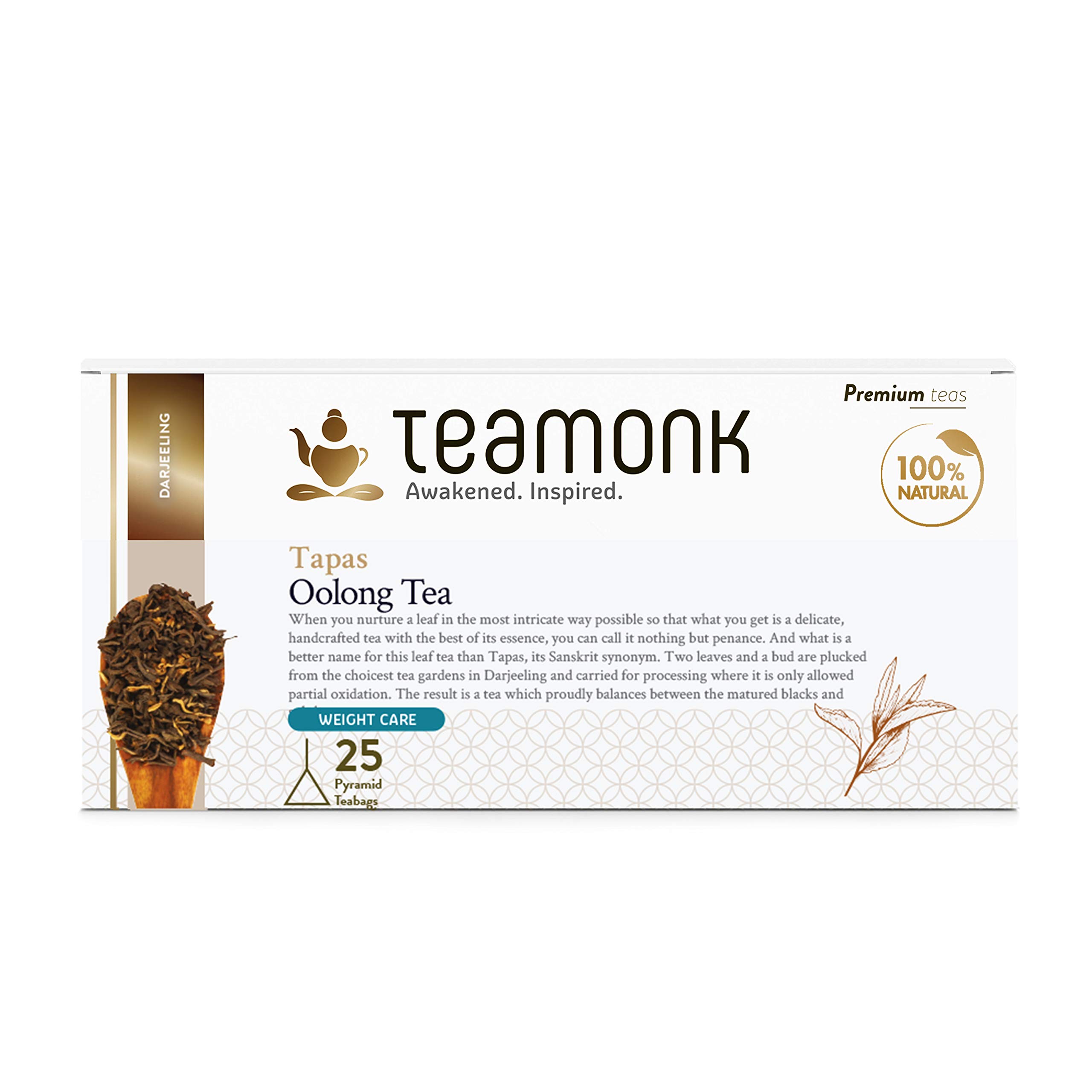 Teamonk Tapas Imperial Himalayan Oolong Tea Bags - 25 Tea Bag | 100% Natural Tea | Makes Perfect 25 Cup of Oolong Tea for Weight Loss and Detox | Slimming Tea | No Additives