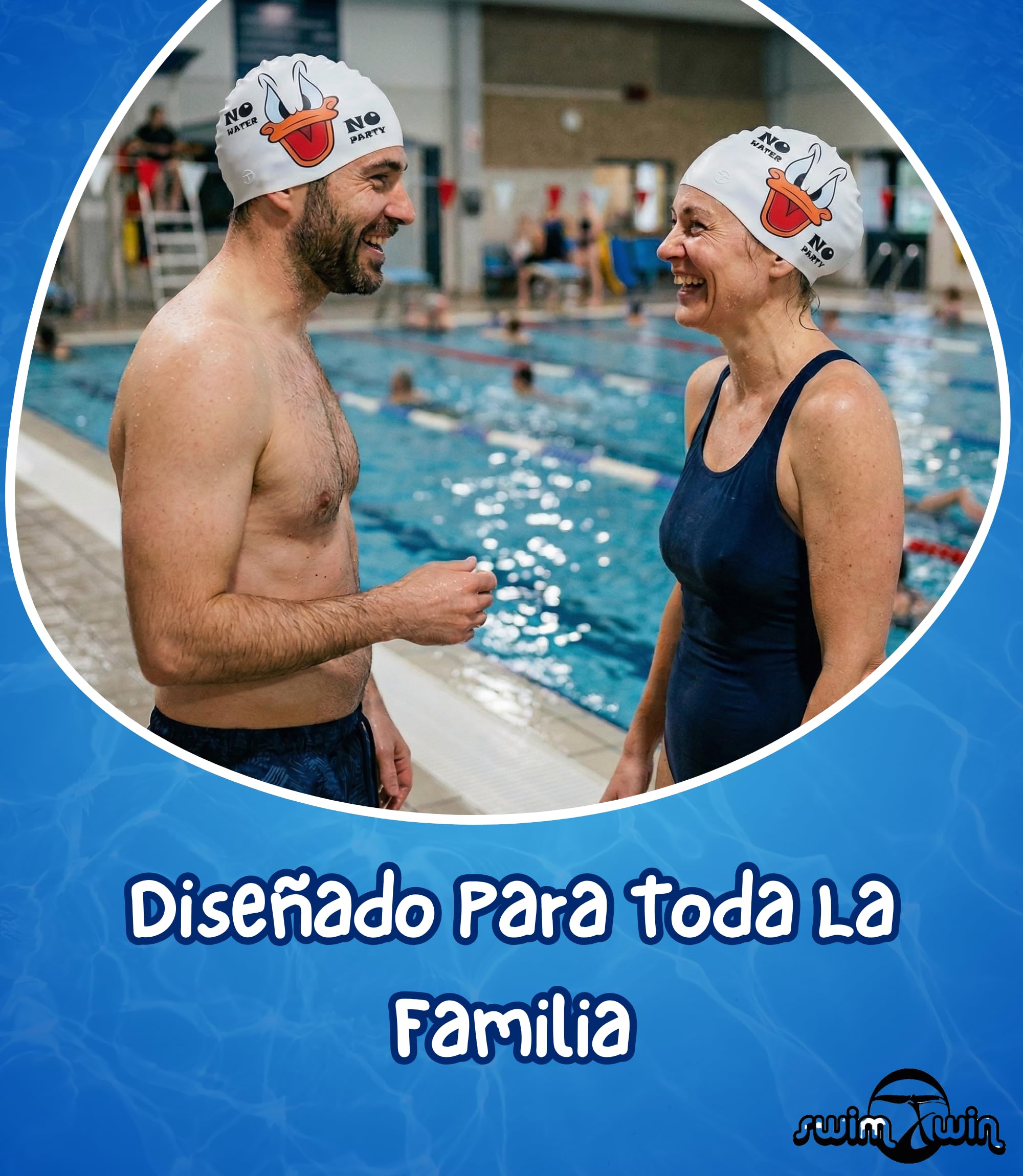 Gorro Natacion Silicona WATERLOOVE Gorro Piscina Unisex Adulto Hombre Mujer Desde 5 Anos Disenos Divertidos Originales Entrenamiento Aquagym Waterpolo Natacion Regalo Acuatico Pro