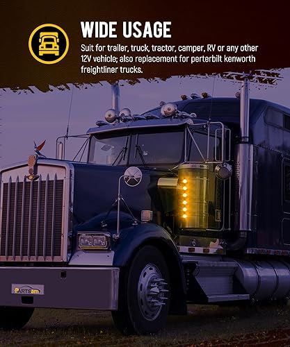 Miniatura 6 de Partsam 2 luces de doble revolución de 2 pulgadas, 9 LED de marcador rojo a luces auxiliares azules, luces de liquidación con coletas de alambre