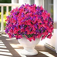 Yastouay 8 Bundles Artificial Flowers for Outdoors, Bougainvillea Fake Flowers for Outside, UV Resistant Silk Outdoor Faux Plants for Porch Patio Planter Front Door Garden Decor(Fuchsia Hot Pink)