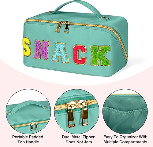 Miniatura 2 de LONEDREAM Bolsa de cosméticos de viaje de gran capacidad, bolsa de maquillaje, bolsa de cosméticos grande de nailon portátil, bolsa de maquillaje de