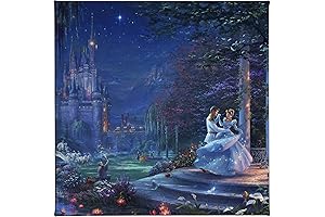Thomas Kinkade Disney Masterpiece Gallery Wrapped Canvas Print - Cinderella Dancing in the Starlight
