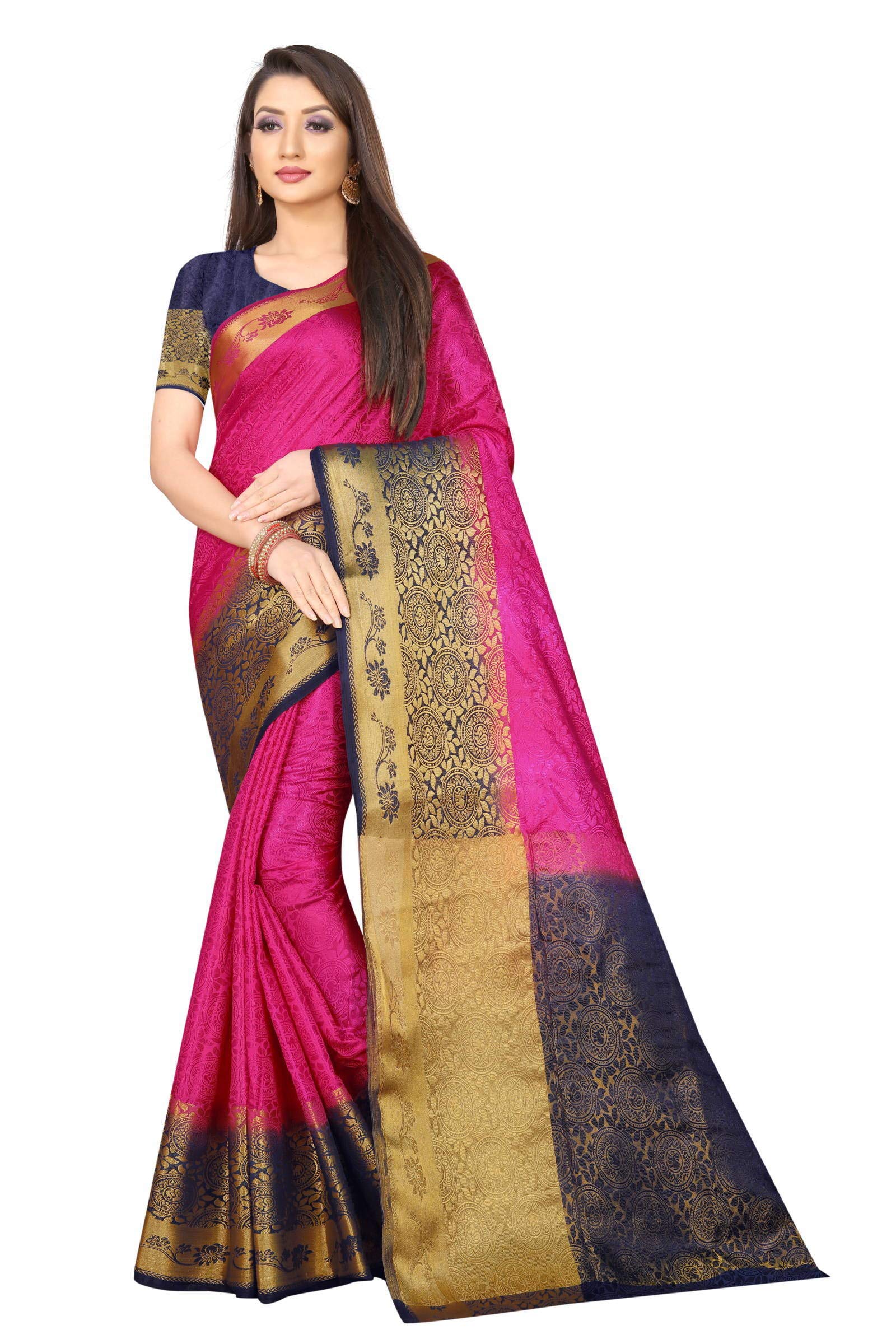 Women Tusser Silk Banarasi Saree Women With Blouse