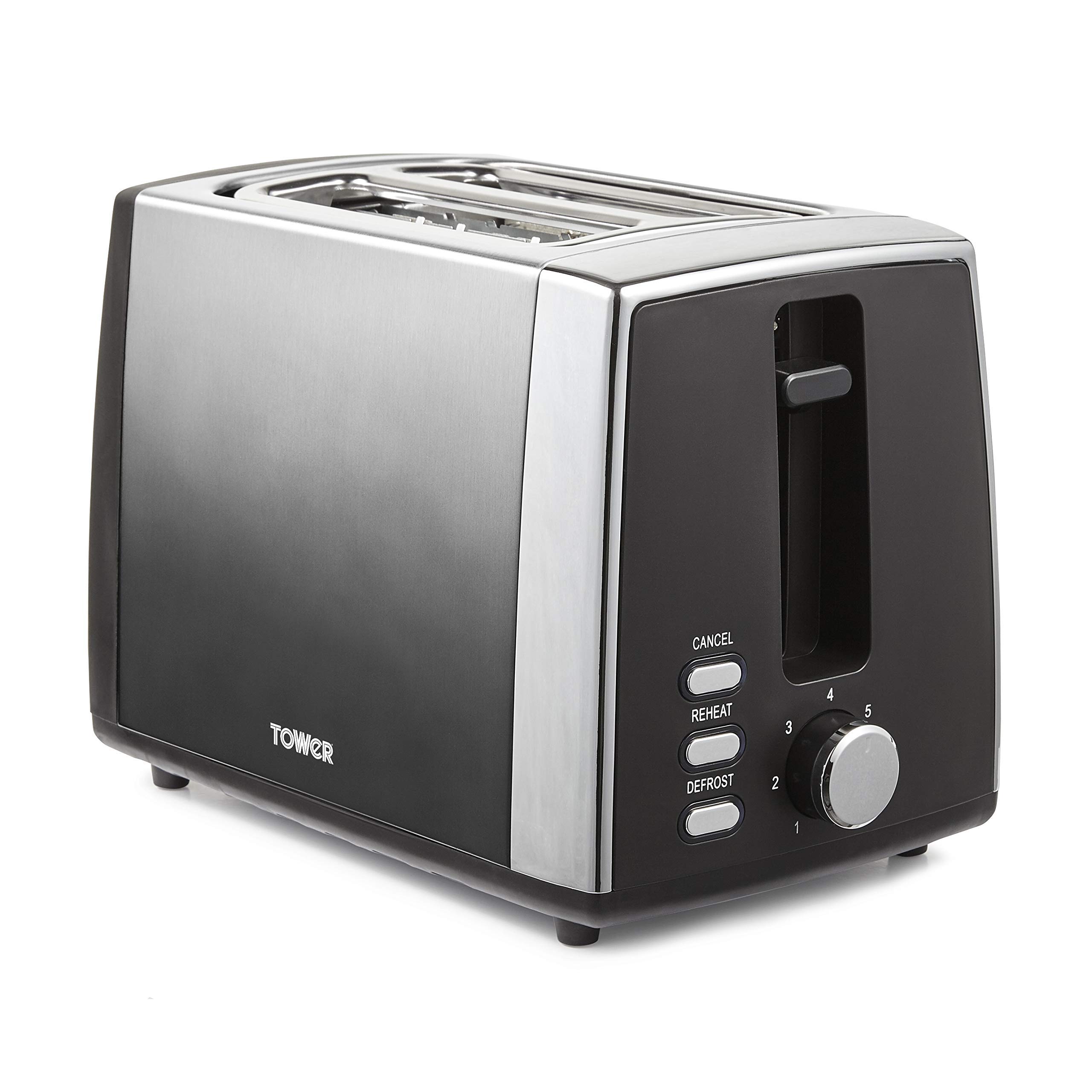 Tower T20038GRP Infinity Ombré 2 Slice Toaster, 900W, Graphite