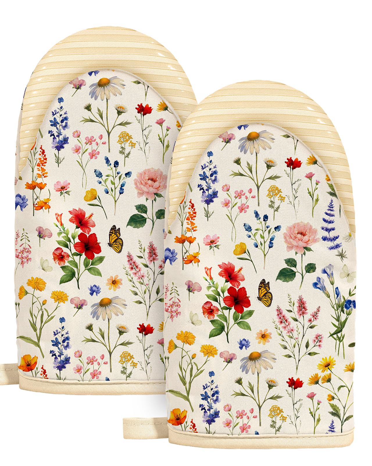 Slohif Vintage Floral Mini Oven Mitts Set