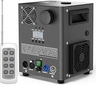 800W Electronic LCD Display Machine - 5.5M High Effect Remote Professional Stage Lighting Equipment for DJs, Weddings, Concerts, Parties, Events（Black, 1Pack）