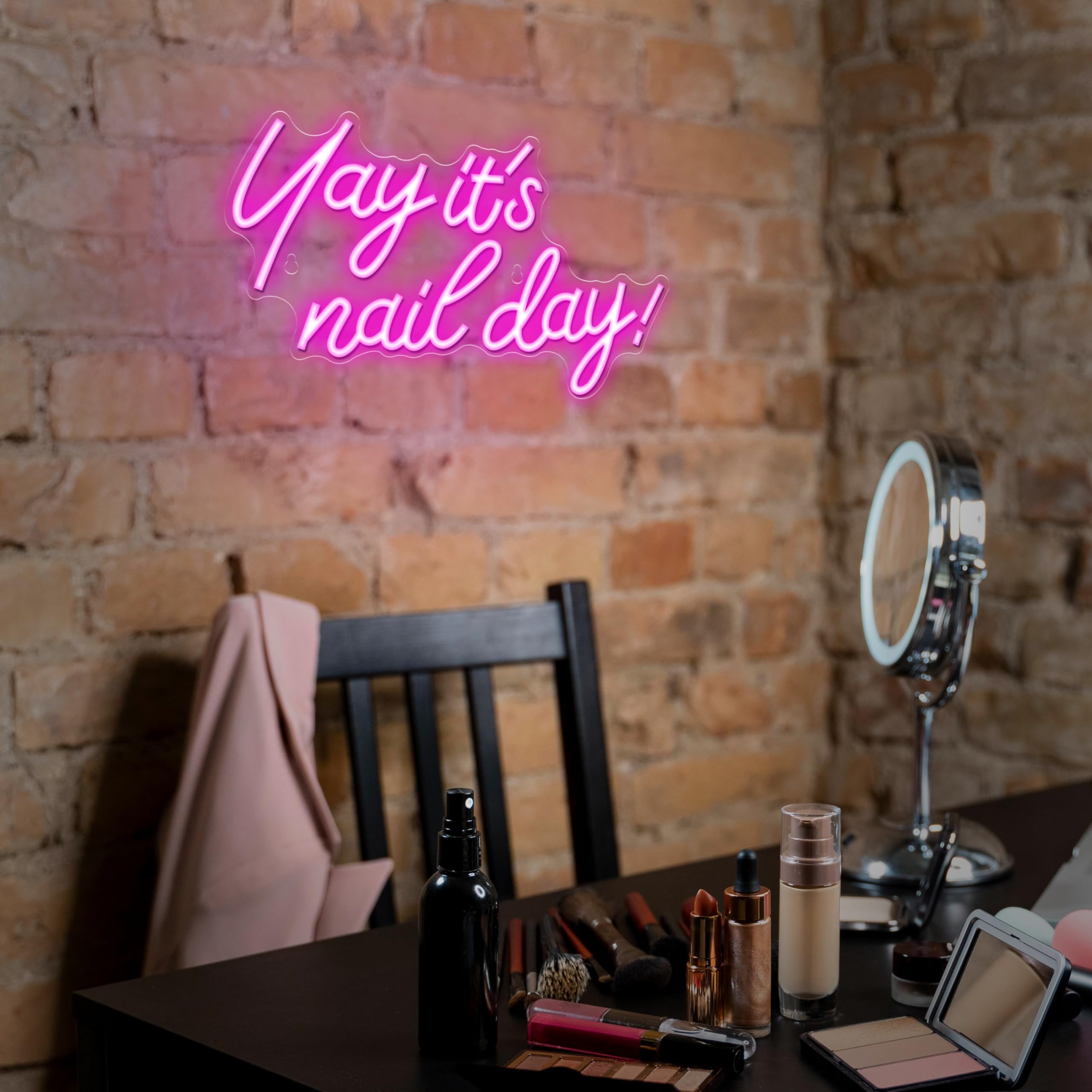 Kavaas Yay It's Nail Day Neon Sign - Neon Sign for Salon Bar, Beauty Room, Bedroom - Great Gift for Nail Tech Girls, Christmas, Birthday