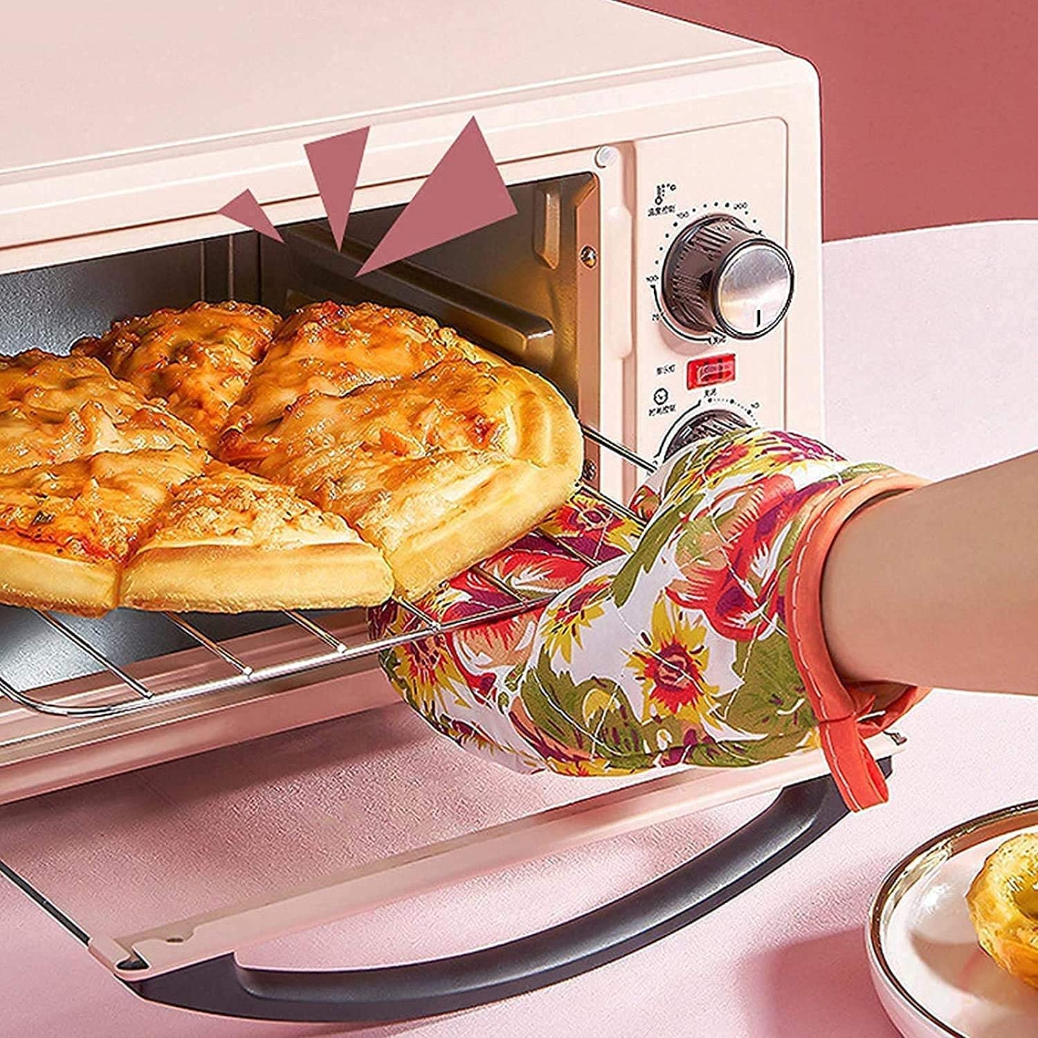 Mini Horno eléctrico automático Rosa para el hogar de 11L, horneado pequeño, Horno pequeño, Pastel multifunción, Pan, Batata, Batata al Horno,