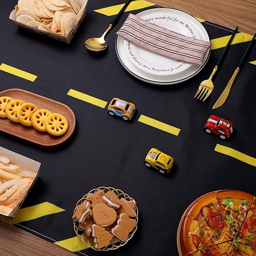 Miniatura 3 de Tudomro Camino de mesa de construcción, camino de mesa de piso de carrito, manteles de construcción, decoración de fiesta para niños y adultos,