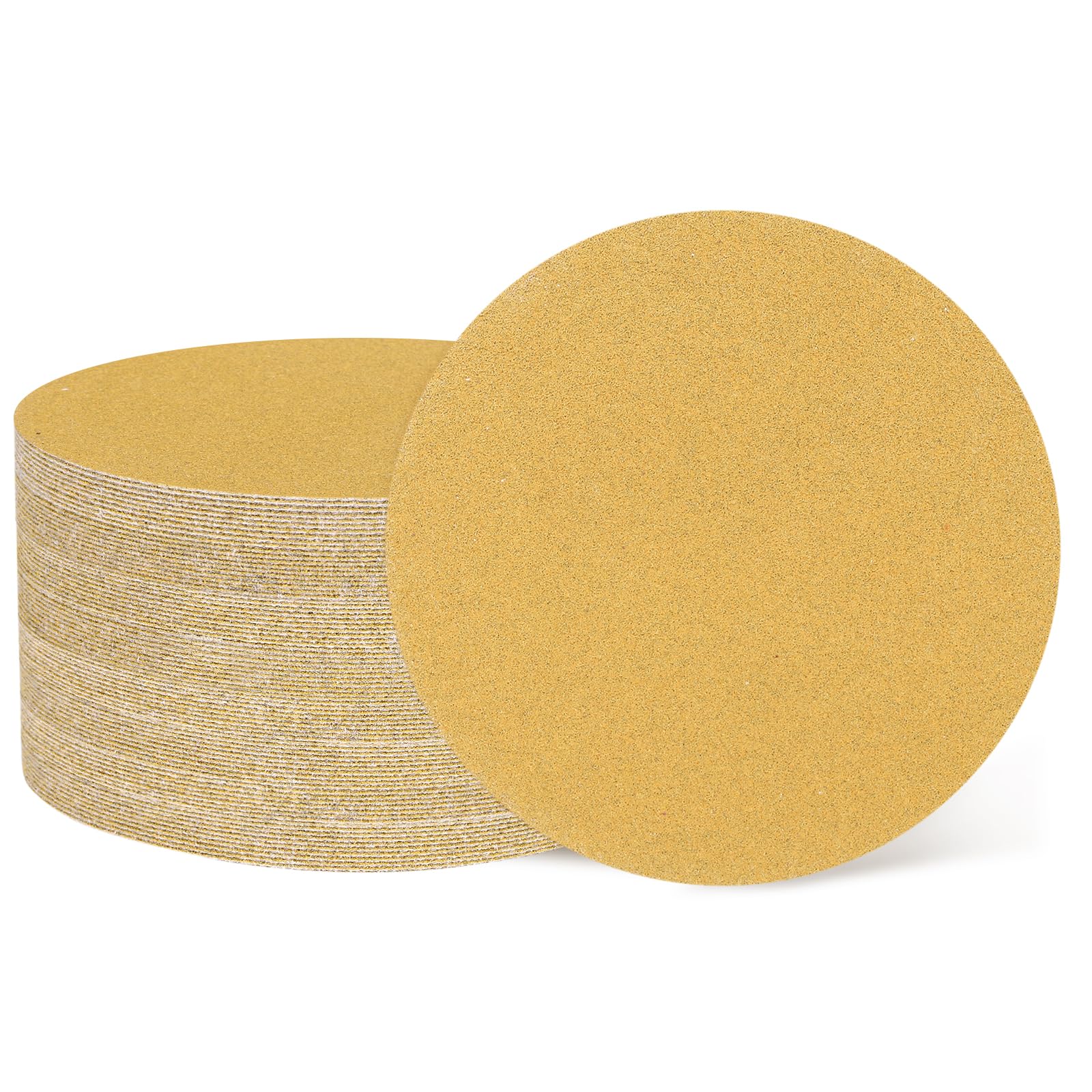 sourcing map 50 Pcs 50mm (2 Inch) Sanding Discs, 150 Grit Hook and Loop Sandpaper, No-Hole Aluminum Oxide Orbital Sander Sandpaper for Woodworking Automotive Metal Polishing, Yellow