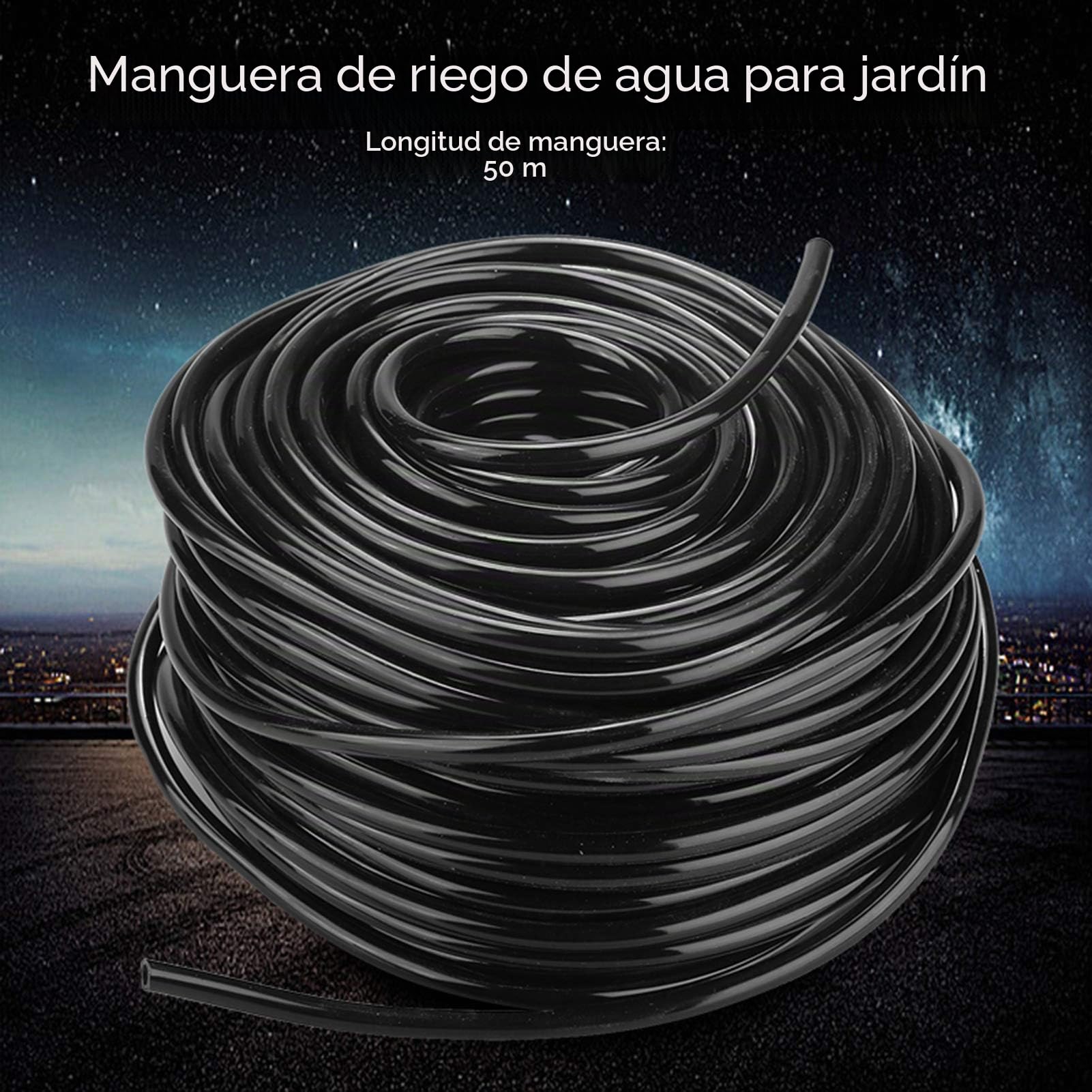 Tubería Riego 50m, Tubo de Goteo Flexible Tubo de Jardín Goteo Distribución Tubo de Dubería, para Agricultura Industrial Césped Jardín Riego Por Goteo