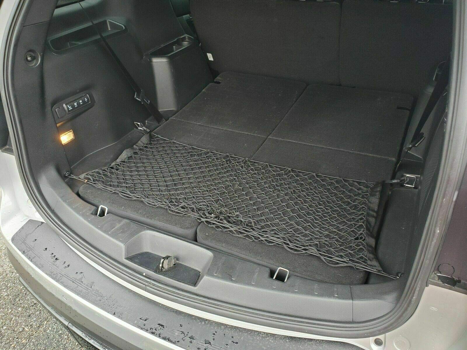 EACCESSORIES EA Rear Trunk Organizer Cargo Net for Ford Explorer 2011-2019 – Floor Style Cargo Net for SUV - Premium Mesh Elastic Car Trunk Organizer