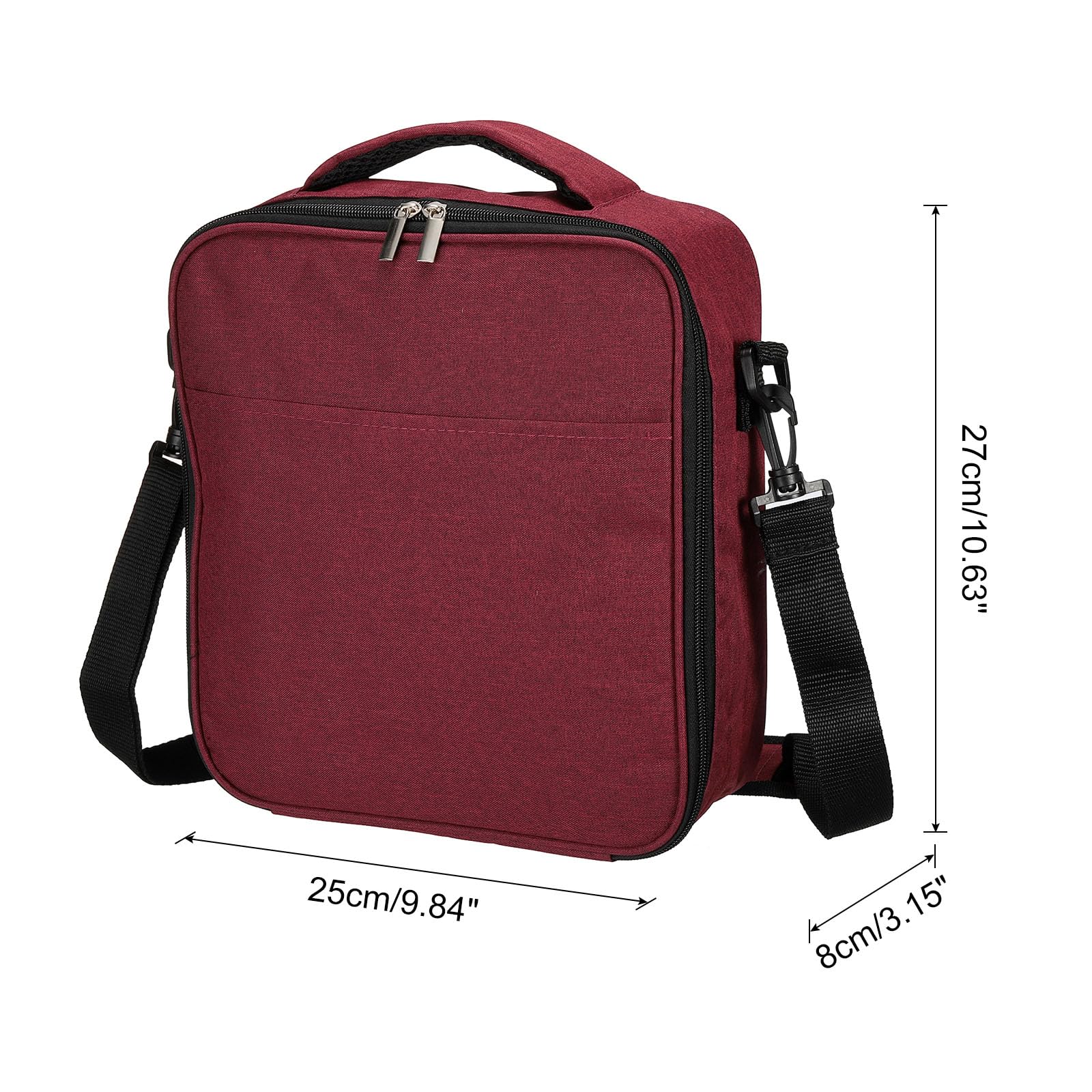 Sac à déjeuner isotherme en tissu Oxford imperméable, sac fourre-tout thermique portable, boîte à déjeuner, récipient alimentaire pour le travail, le bureau, le pique-nique en plein air, 26,7 x 8,5