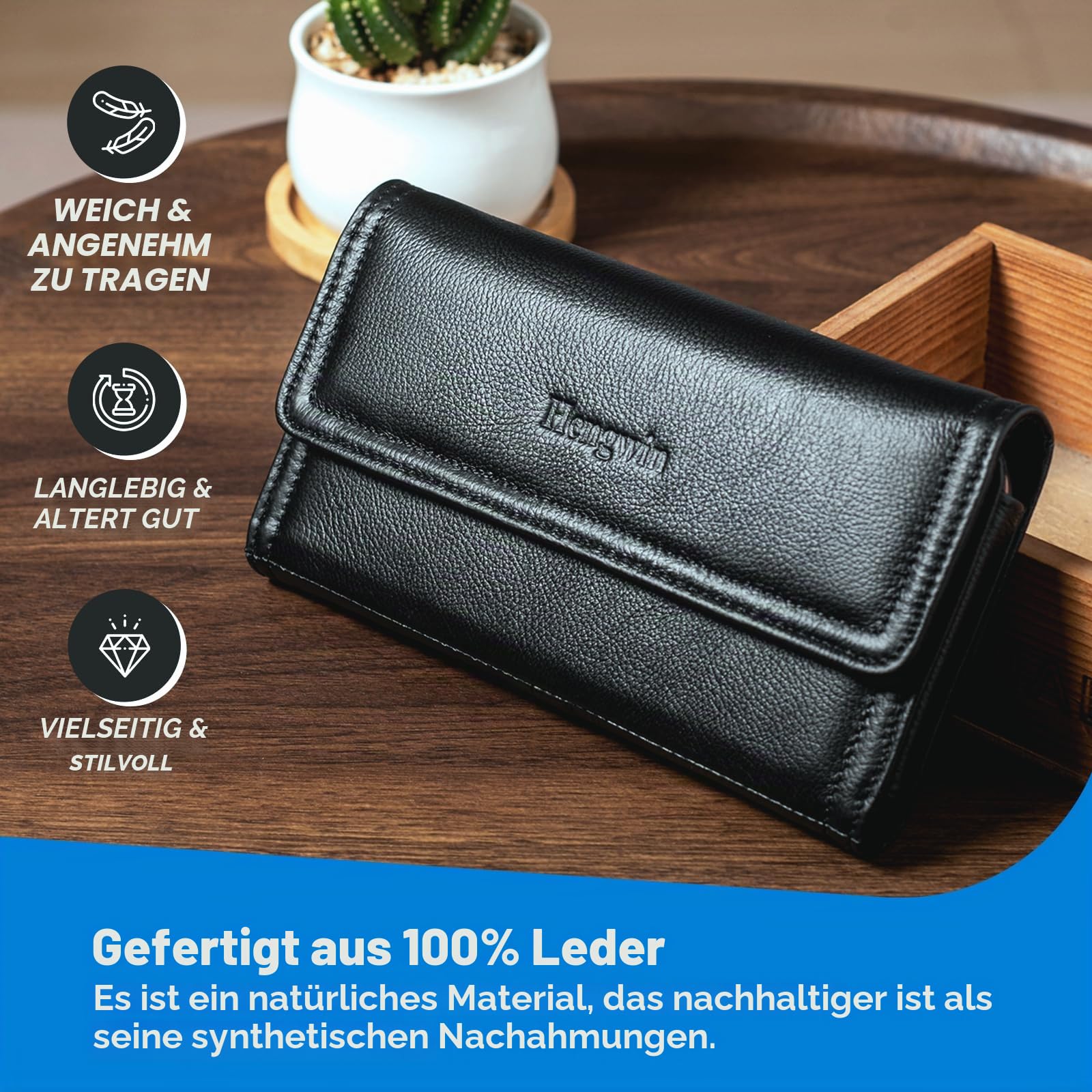 Echt Leder Handyholster Kompatibel Mit Samsung Galaxy S25+, S25 S24 S23 Ultra Handyhalter Herren Gürteltasche Für iPhone 17 16 15 14 13 12 Pro Max/Plus Handytasche Handy Holster (Schwarz)