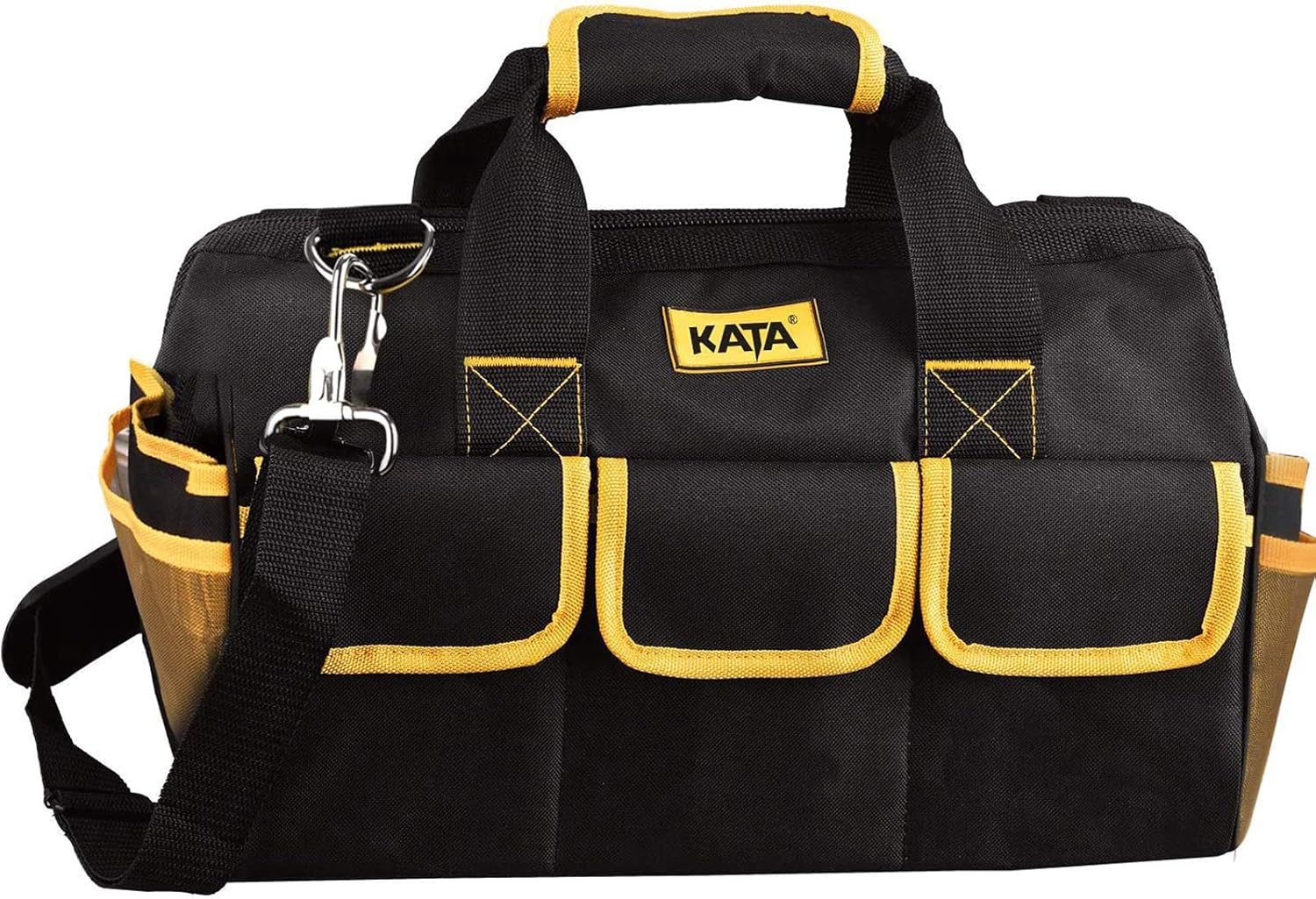 KATA 16 Inch Heavy Duty Tool Bag with Wide Mouth for Tool Storage,Carrier and Organizer,Bag for Tools,Yellow