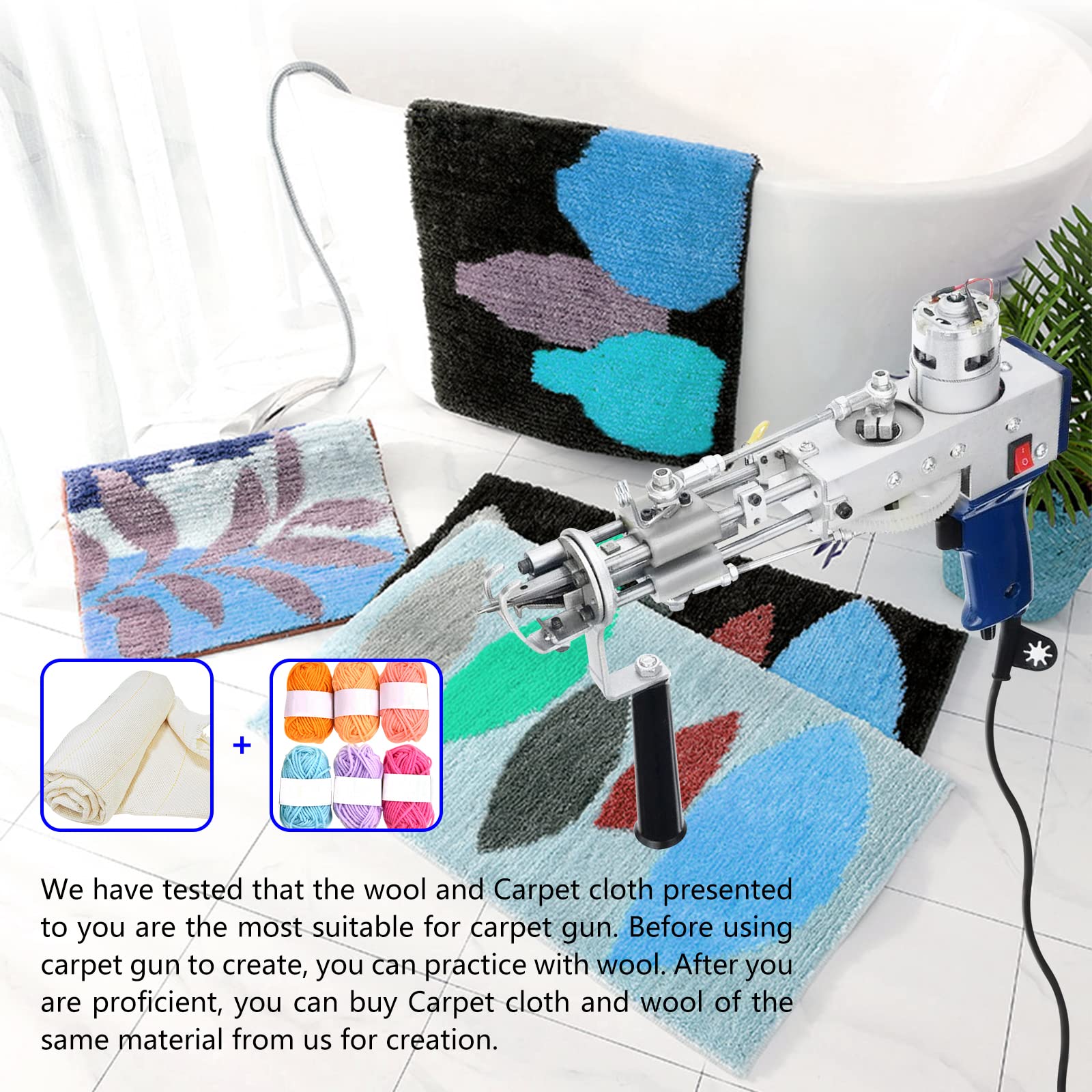 Tufting gun, Imake rug tufting gun With Monk cloth 2 in 1 Cut Pile