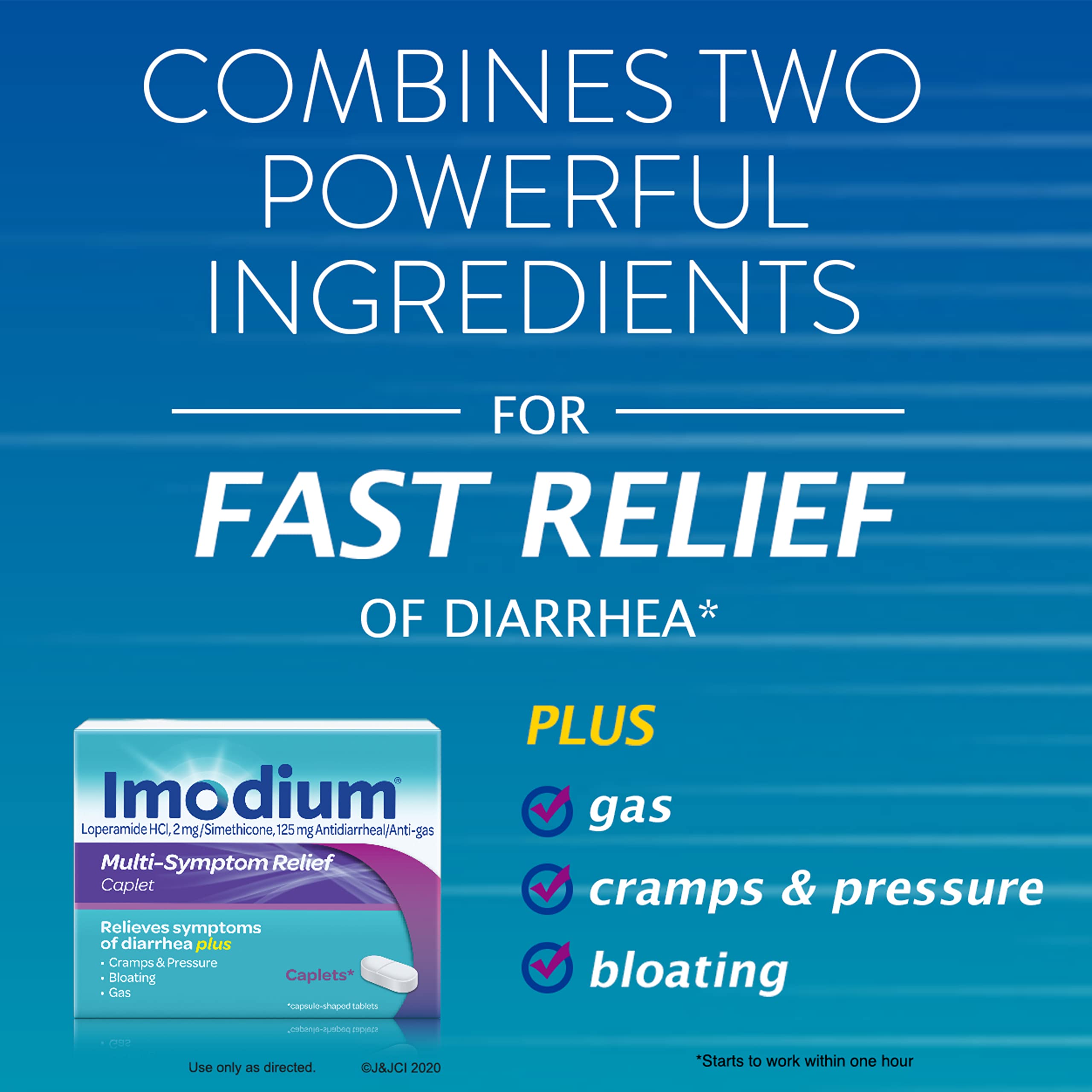 Imodium MultiSymptom Relief Caplets with Loperamide Hydrochloride and