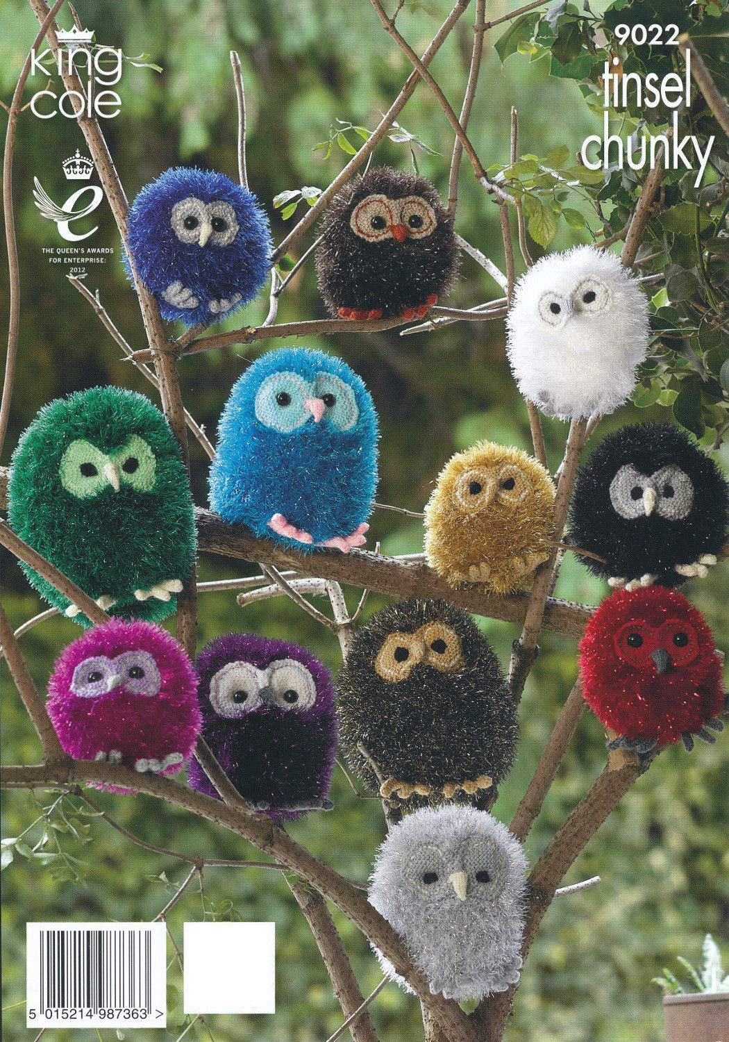King Cole Owl Toys Tinsel Knitting Pattern 9022 Chunky
