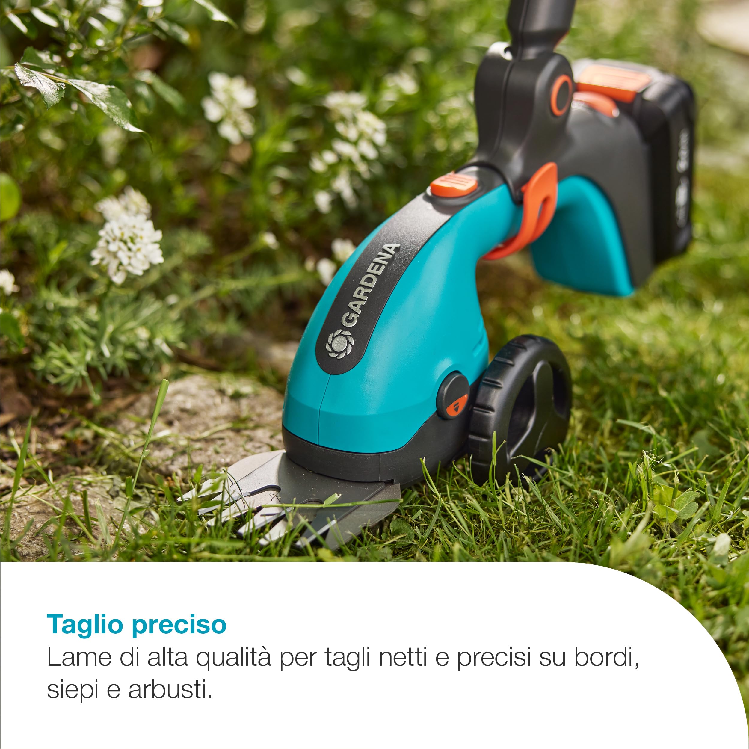 Gardena Cesoie per Erba PowerCut 18V P4A Solo Cesoie per Erba: Leggere ed ergonomiche, Funzionamento a batteria e senza fili, Lame di alta qualità, Ottima manovrabilità (14752-55)
