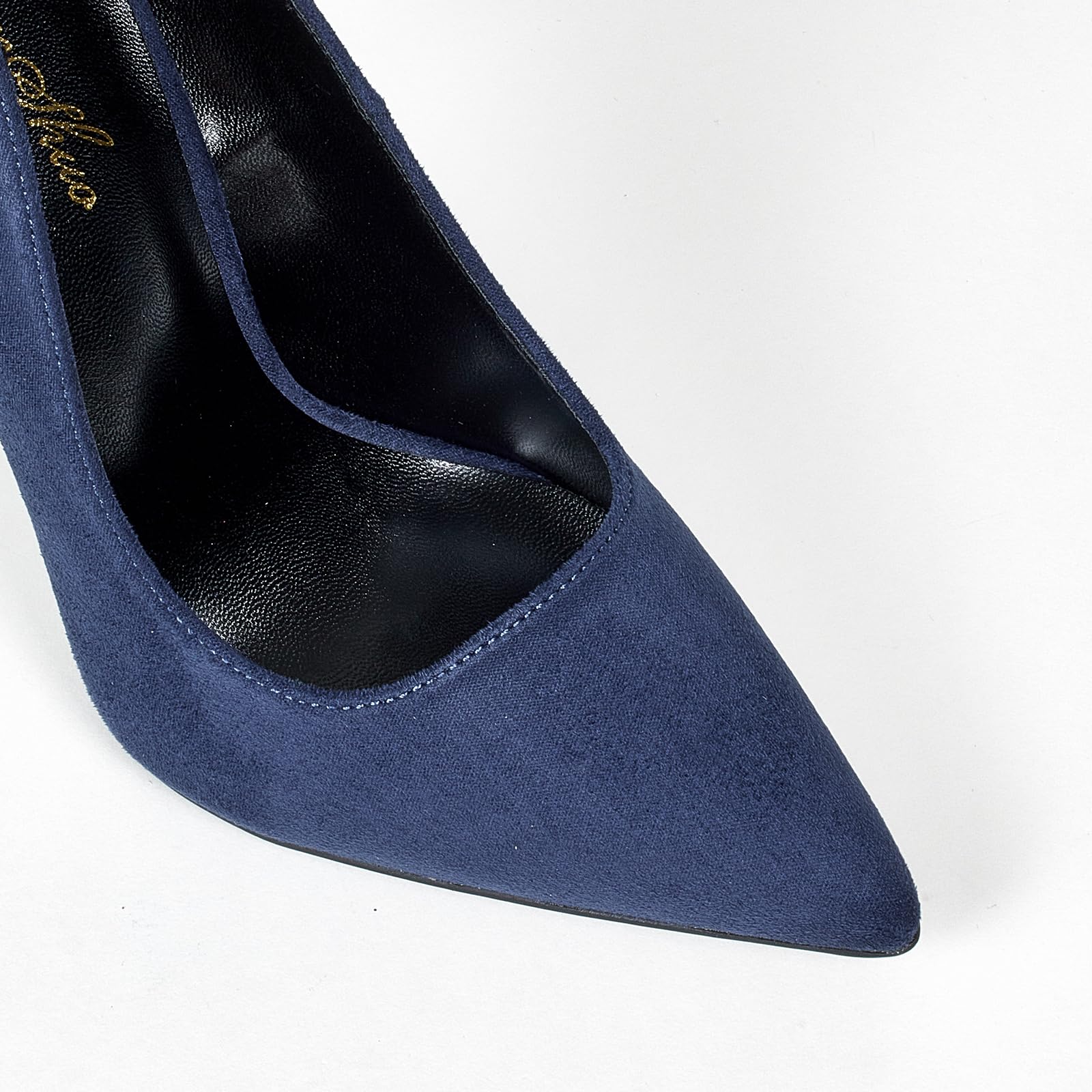 GENSHUO Women's 4.7 Inch Pumps Pointy Toe Stiletto Sexy High Heels Work Party Wedding Shoes: 8 Navy Blue