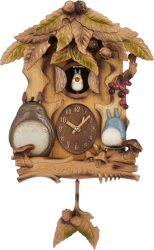 Rhythm (RHYTHM) My Neighbor Totoro Wall Clock, Music Box, Made in Japan, Brown, 22.4 x 13.2 x 6.9 inches (565 x 335 x 175 mm), Totoro M806A 4MJ806MA06