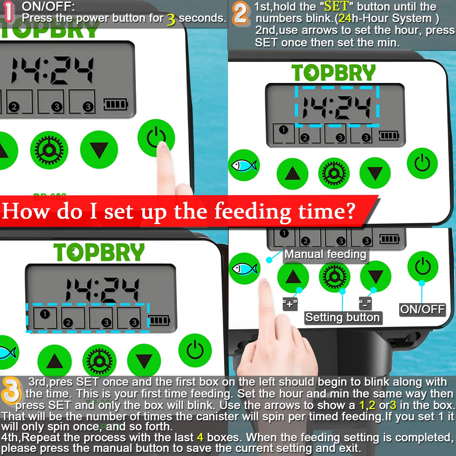 topbry automatic fish feeder