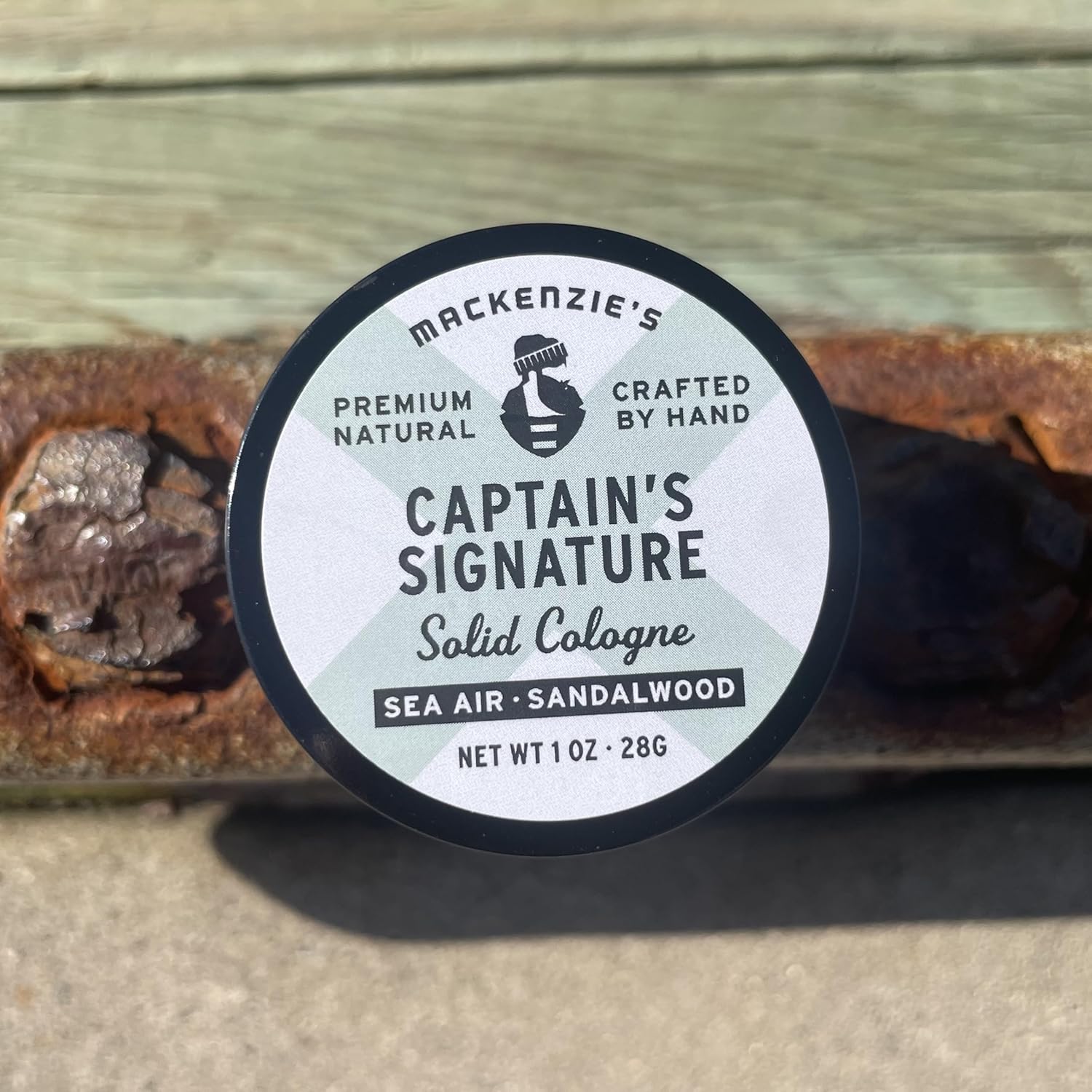 MACKENZIE'S Captain's Signature Solid Cologne - Holiday Gifts for Fisherman - Christmas Gifts for Men - Stocking Stuffers - Natural Cologne - Sea Air & Sandalwood Scented - 1 OZ