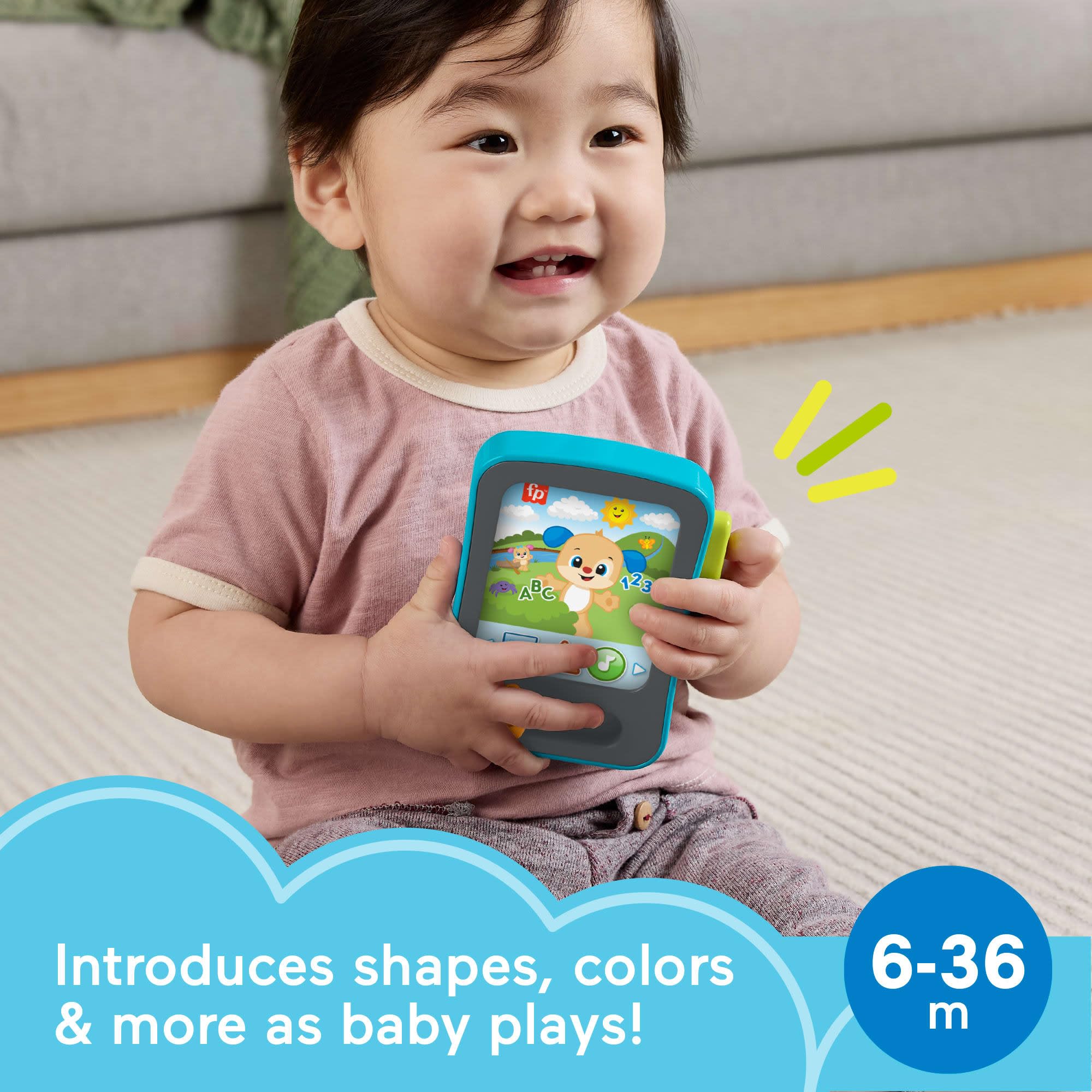 Fisher-Price Baby Learning Toy Laugh & Learn Puppy’s Storytime Reader Pretend Tablet with Music & Lights for Ages 6+ Months - Image 2