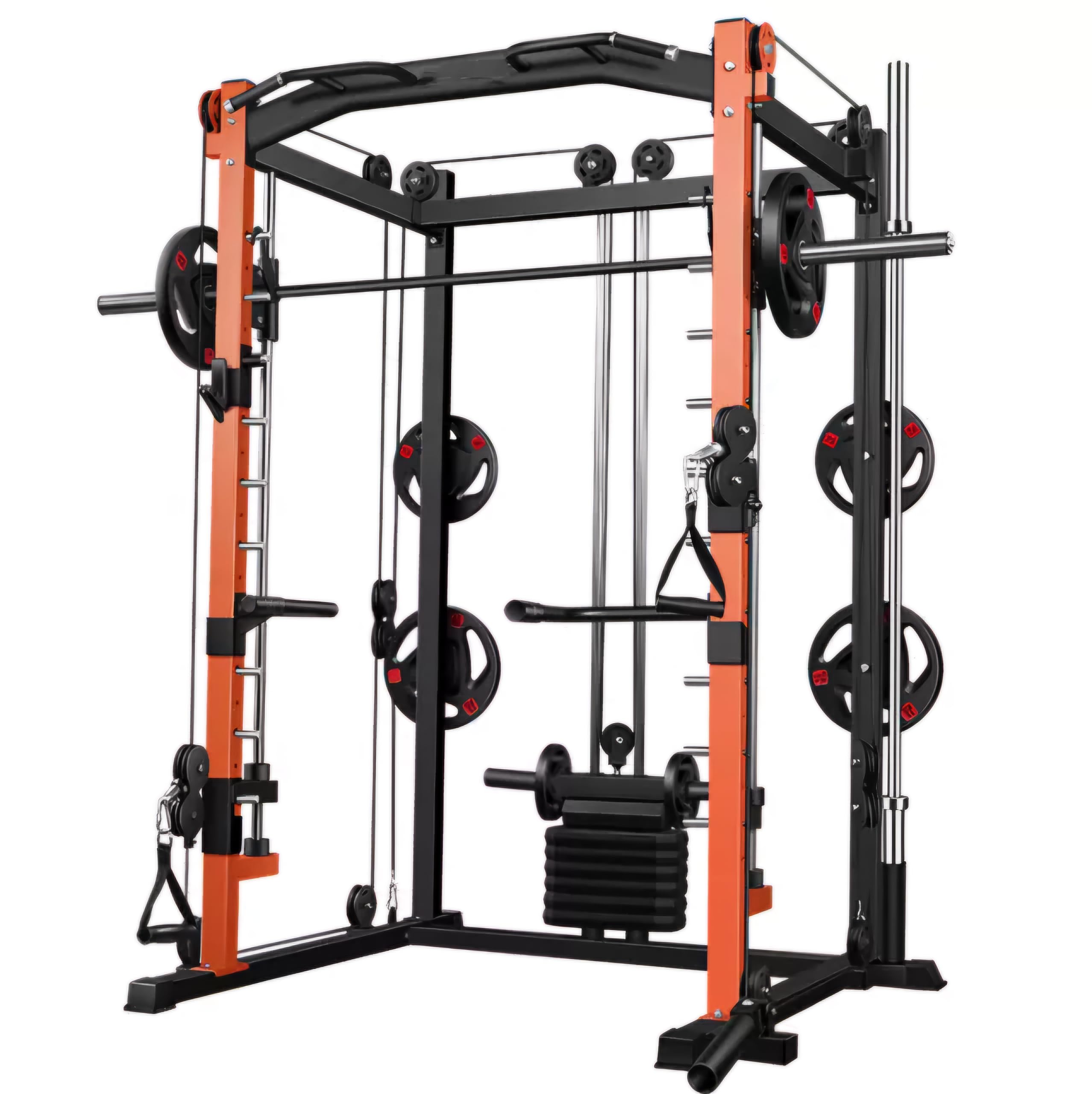 Power Rack Gorilla Sports - Rack Multifunzione Per Palestra Casa, 250kg Carico, Regolabile, Con Smith Machine E Barra Trazioni - Foto 8